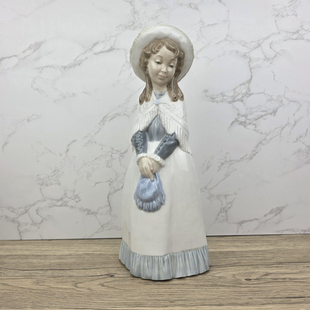 NAO Lladro Porcelain Figurine | Vintage Victorian Girl with Bonnet