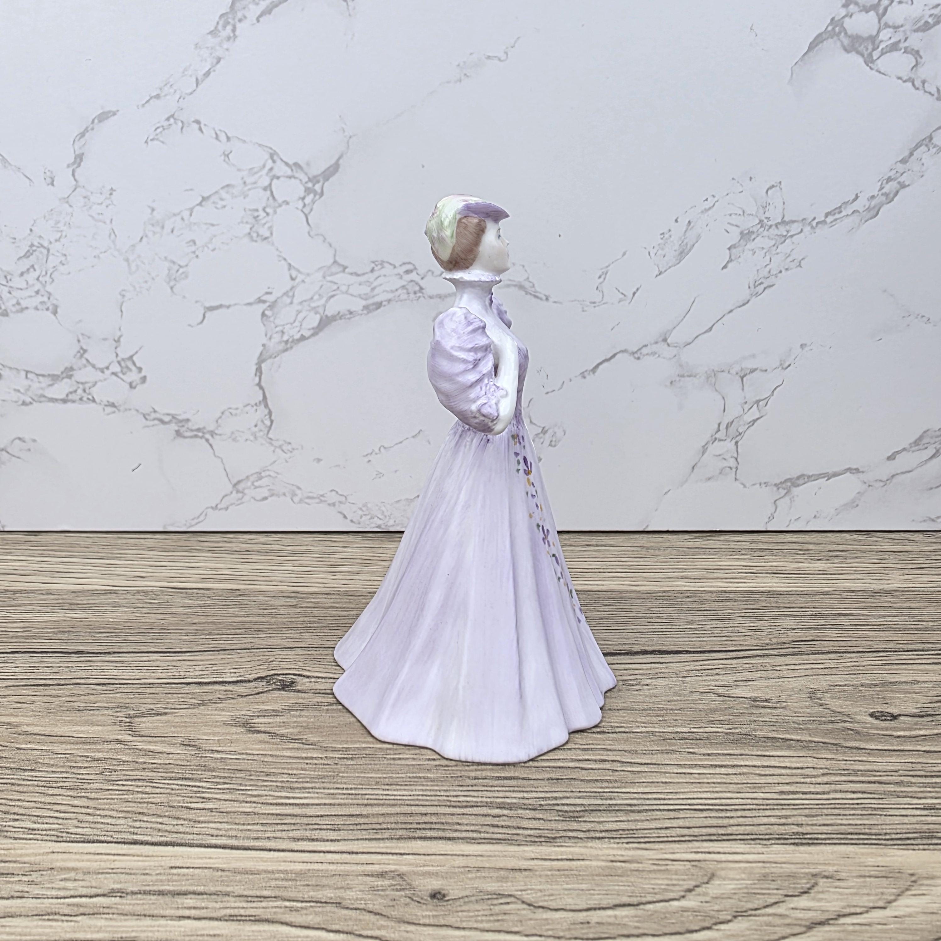 Coalport Porcelain Figurine “Christine” | Vintage English Collectible | Hand-Painted Bone China Lady in Lilac Dress