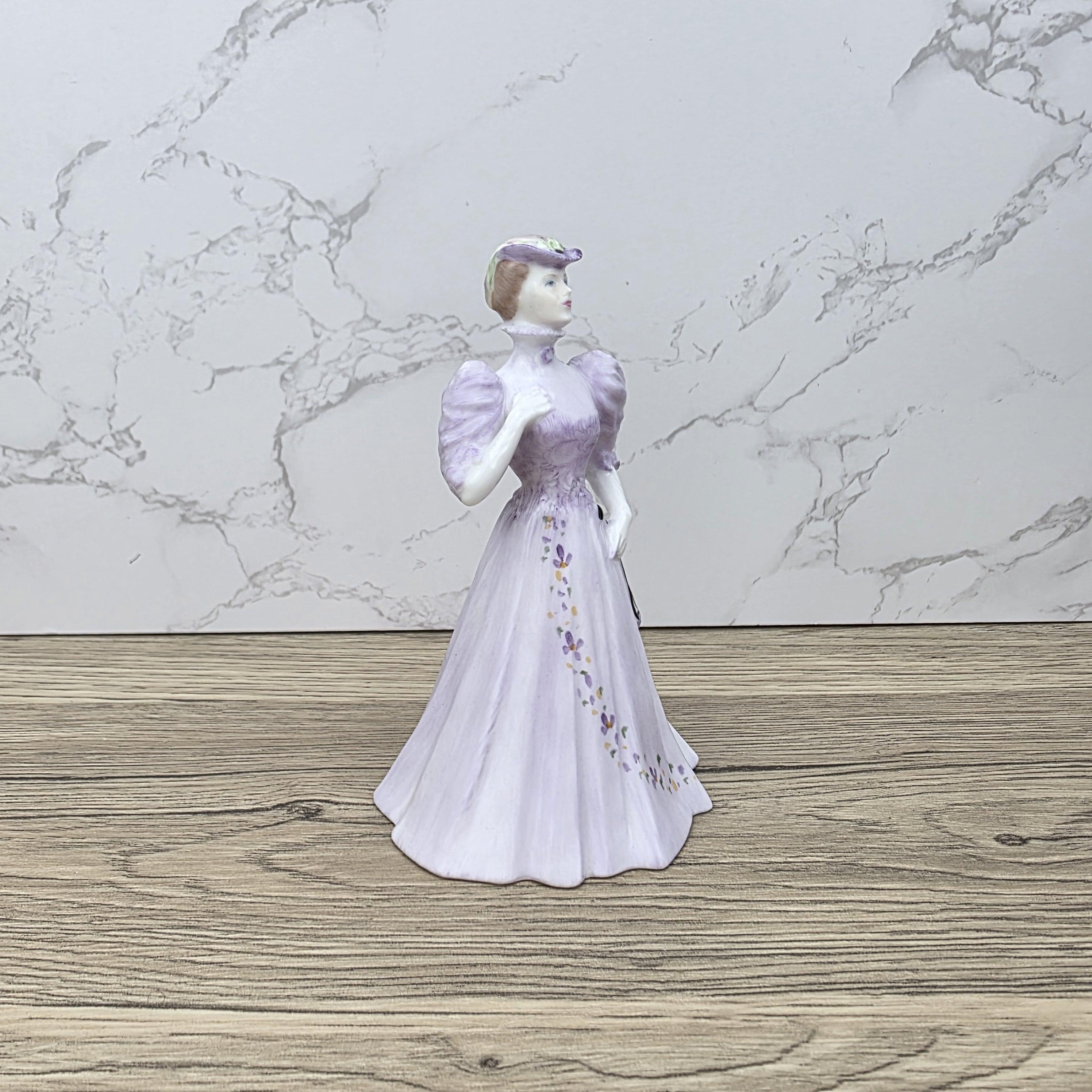 Coalport Porcelain Figurine “Christine” | Vintage English Collectible | Hand-Painted Bone China Lady in Lilac Dress