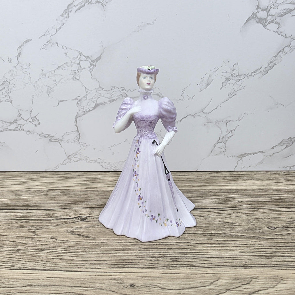Coalport Porcelain Figurine “Christine” | Vintage English Collectible | Hand-Painted Bone China Lady in Lilac Dress