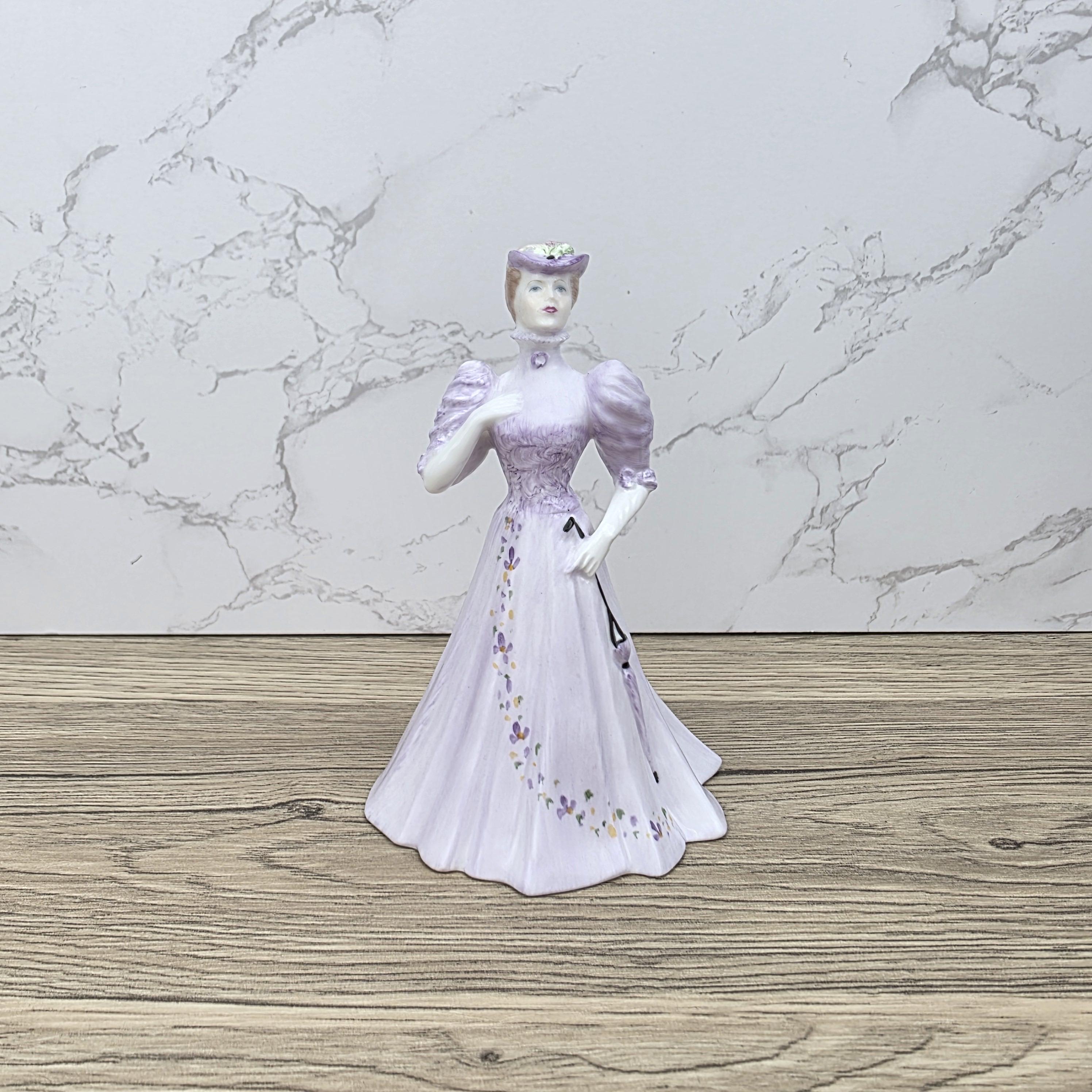 Coalport Porcelain Figurine “Christine” | Vintage English Collectible | Hand-Painted Bone China Lady in Lilac Dress
