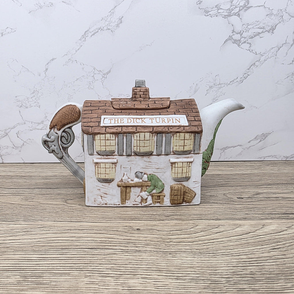 Christopher Wren Teapot “The Dick Turpin” | Vintage English Pub Teapot | Staffordshire England | Hand-Painted Ceramic Collectible