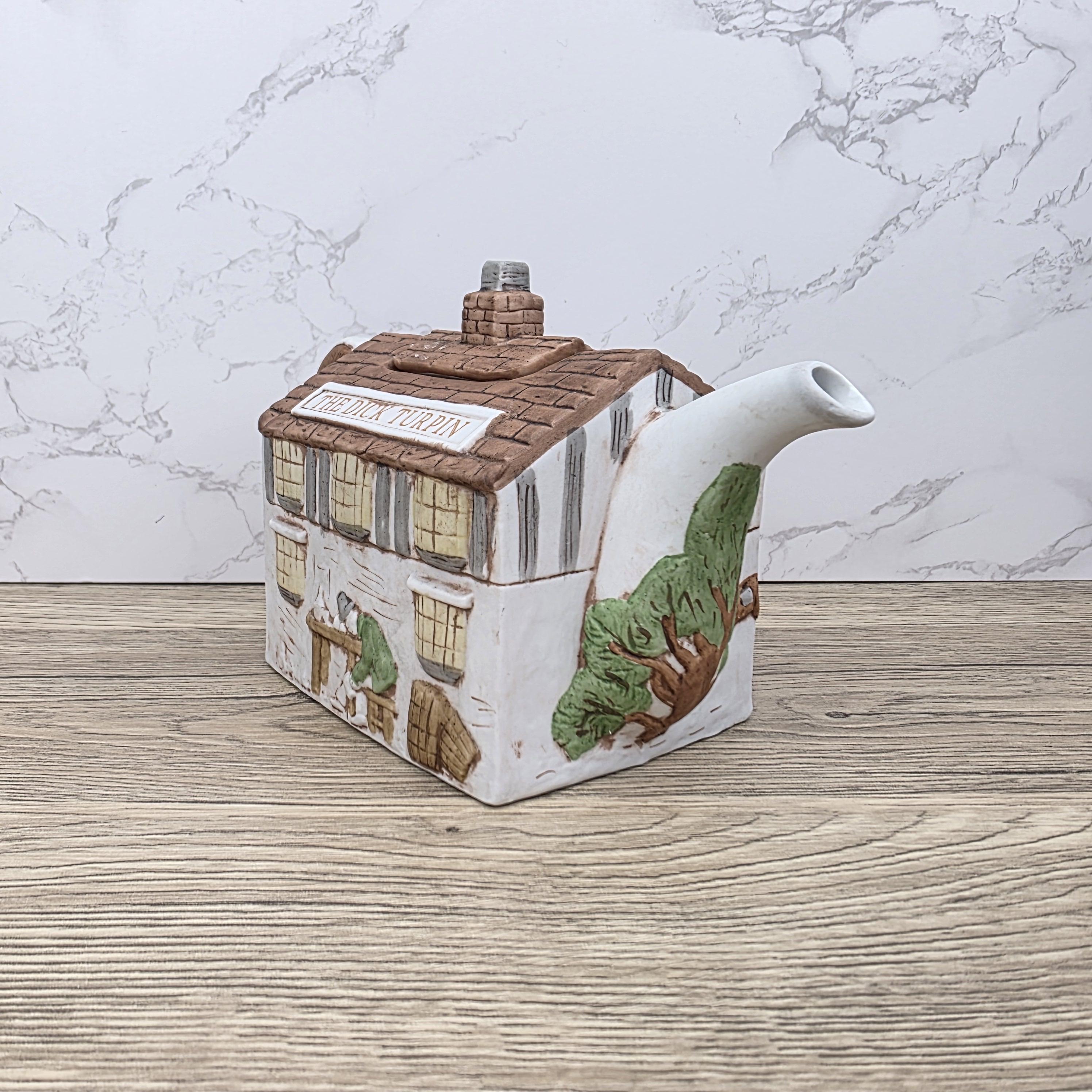 Christopher Wren Teapot “The Dick Turpin” | Vintage English Pub Teapot | Staffordshire England | Hand-Painted Ceramic Collectible