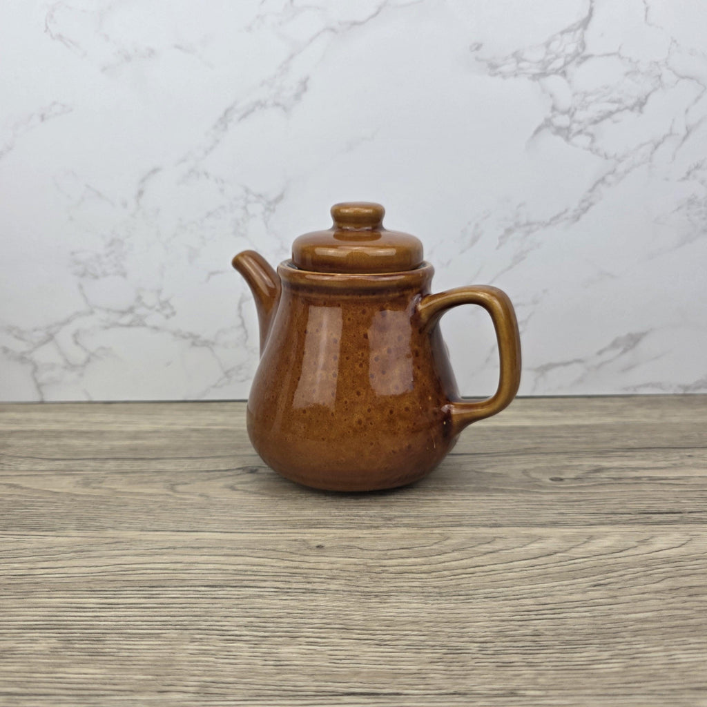 Vintage Brown Glazed Ceramic Teapot with Smiling Face Design |Pottery Kitchen Decor | Collectible Retro