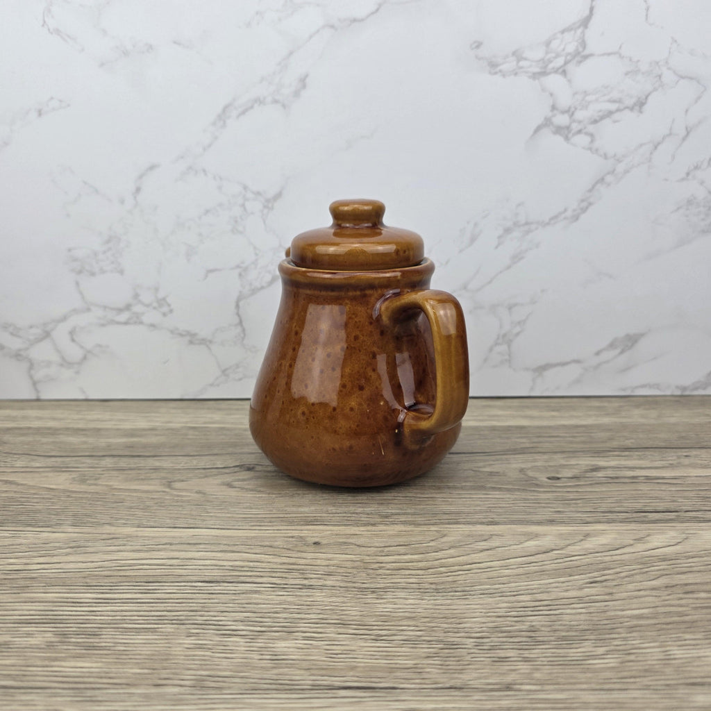 Vintage Brown Glazed Ceramic Teapot with Smiling Face Design |Pottery Kitchen Decor | Collectible Retro