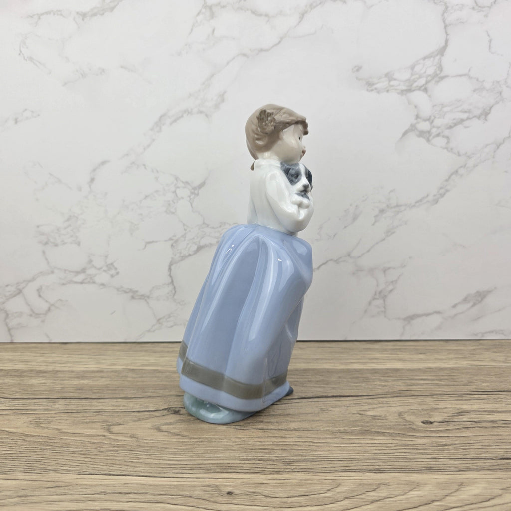 Nao by Lladro Girl with Puppy Figurine, Spanish Porcelain Collectible