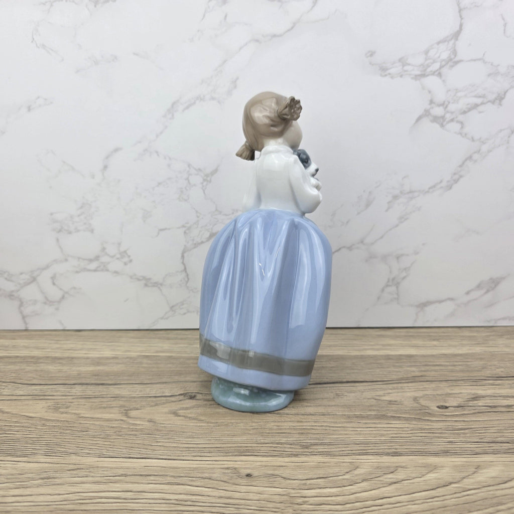 Nao by Lladro Girl with Puppy Figurine, Spanish Porcelain Collectible