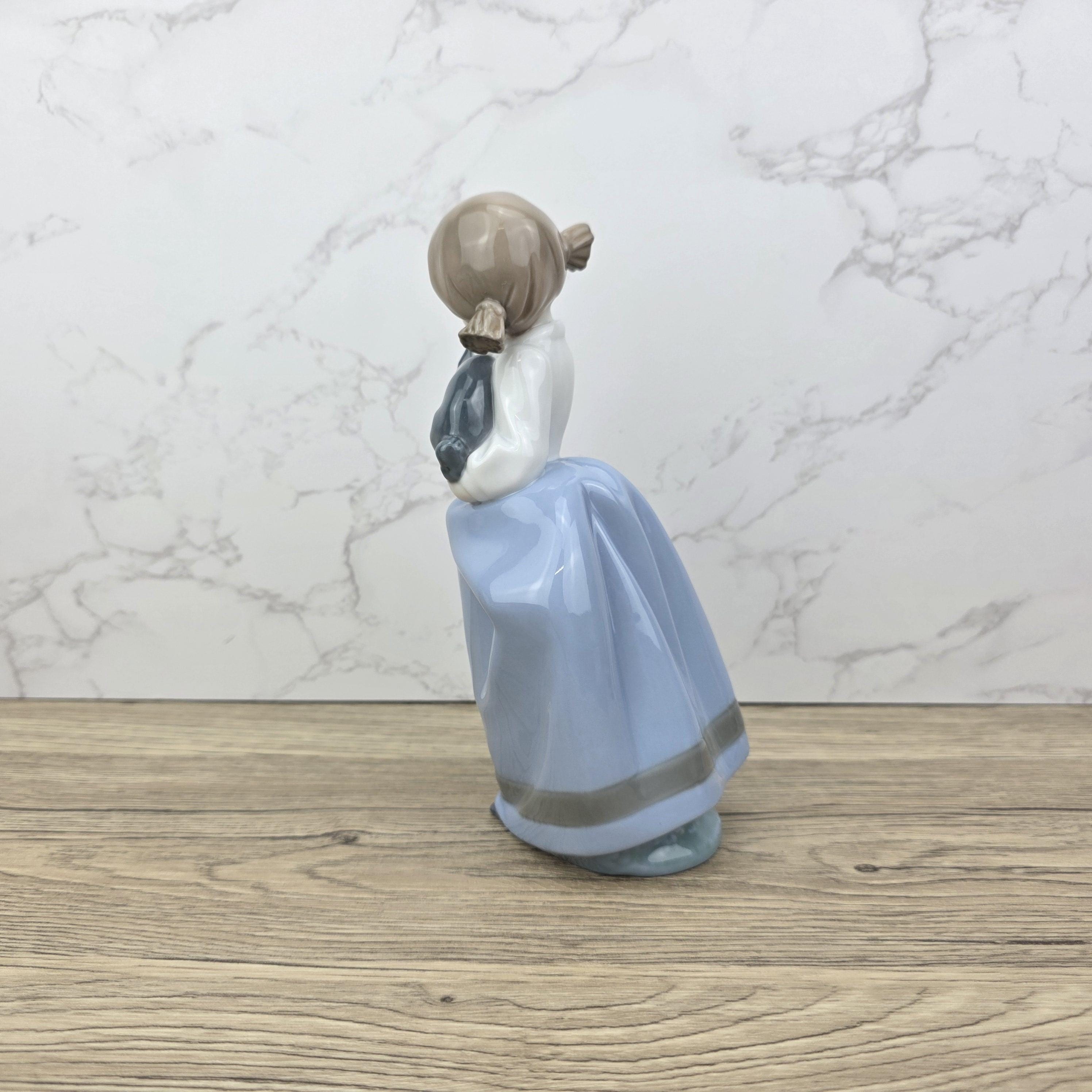 Nao by Lladro Girl with Puppy Figurine, Spanish Porcelain Collectible