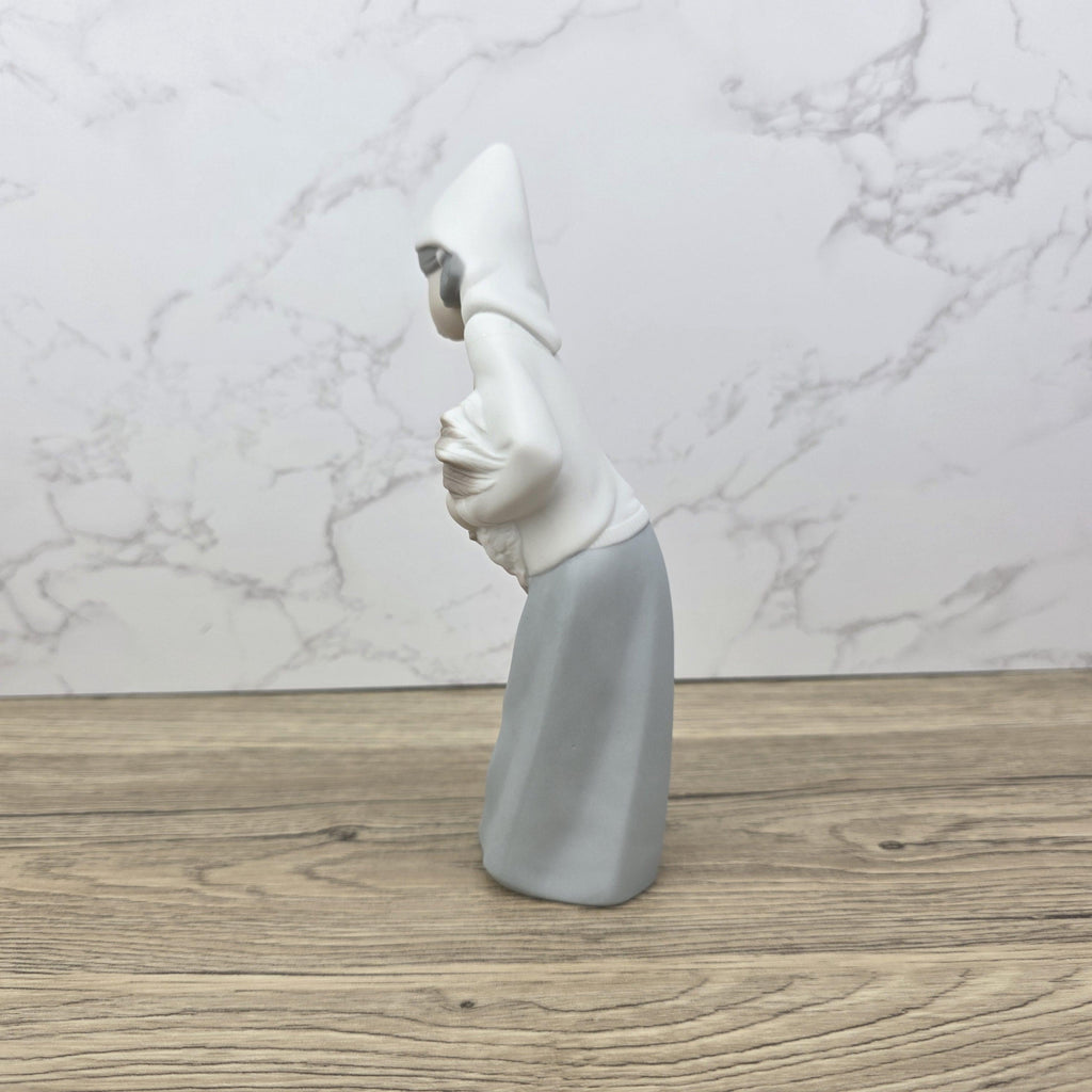 Vintage Girl Holding Chicken Figurine by Lladro | 1980s Spain Porcelain | Model 1330 | Restored Neck
