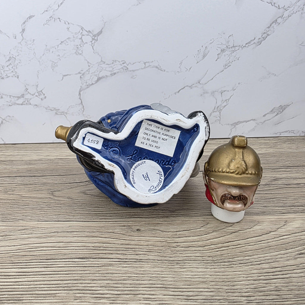 Vintage Leonardo Fireman Figurine with Hose | Decorative Ceramic Teapot Style Ornament | Collectible Sculpture