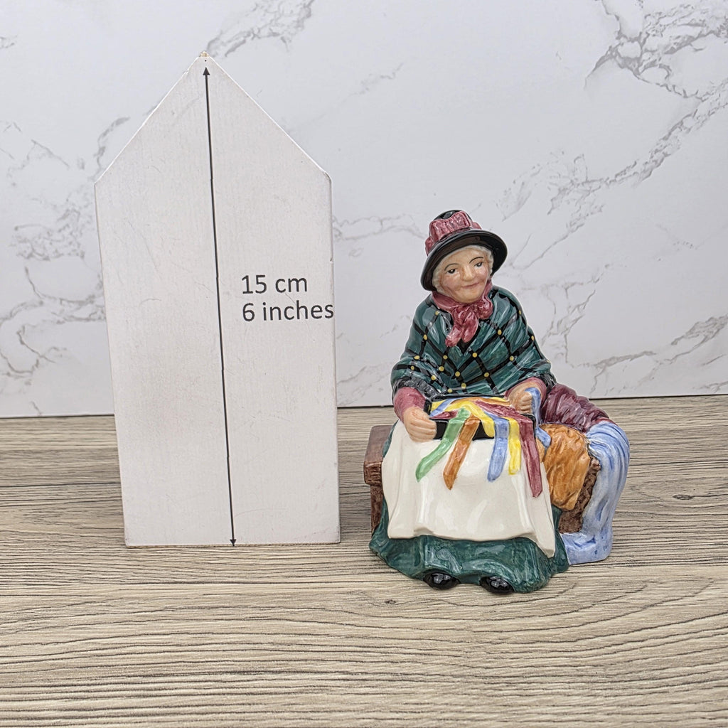 Royal Doulton Silks & Ribbons Figurine HN4288 | Miniature Street Vendors 1999 | Bone China Collectible