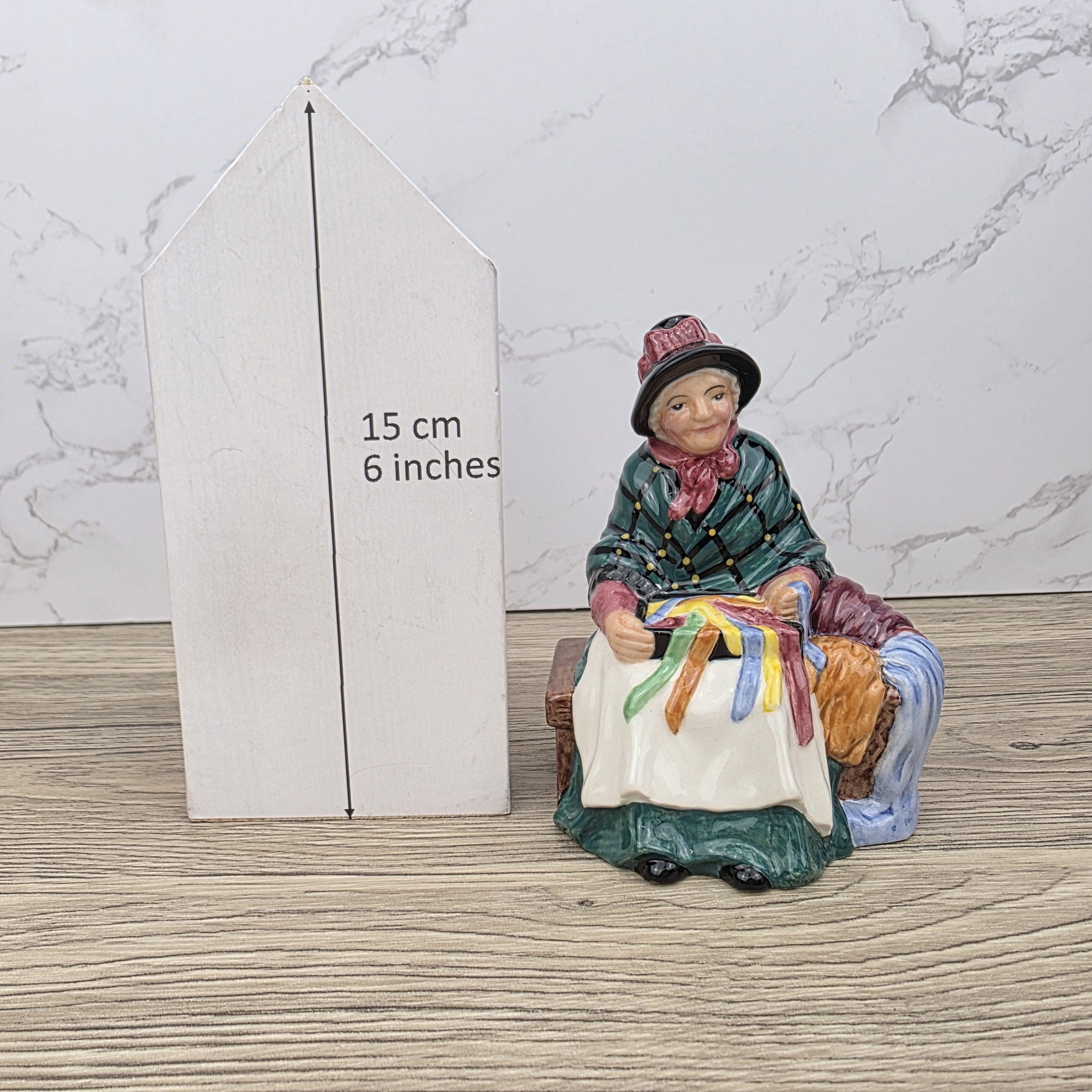 Royal Doulton Silks & Ribbons Figurine HN4288 | Miniature Street Vendors 1999 | Bone China Collectible