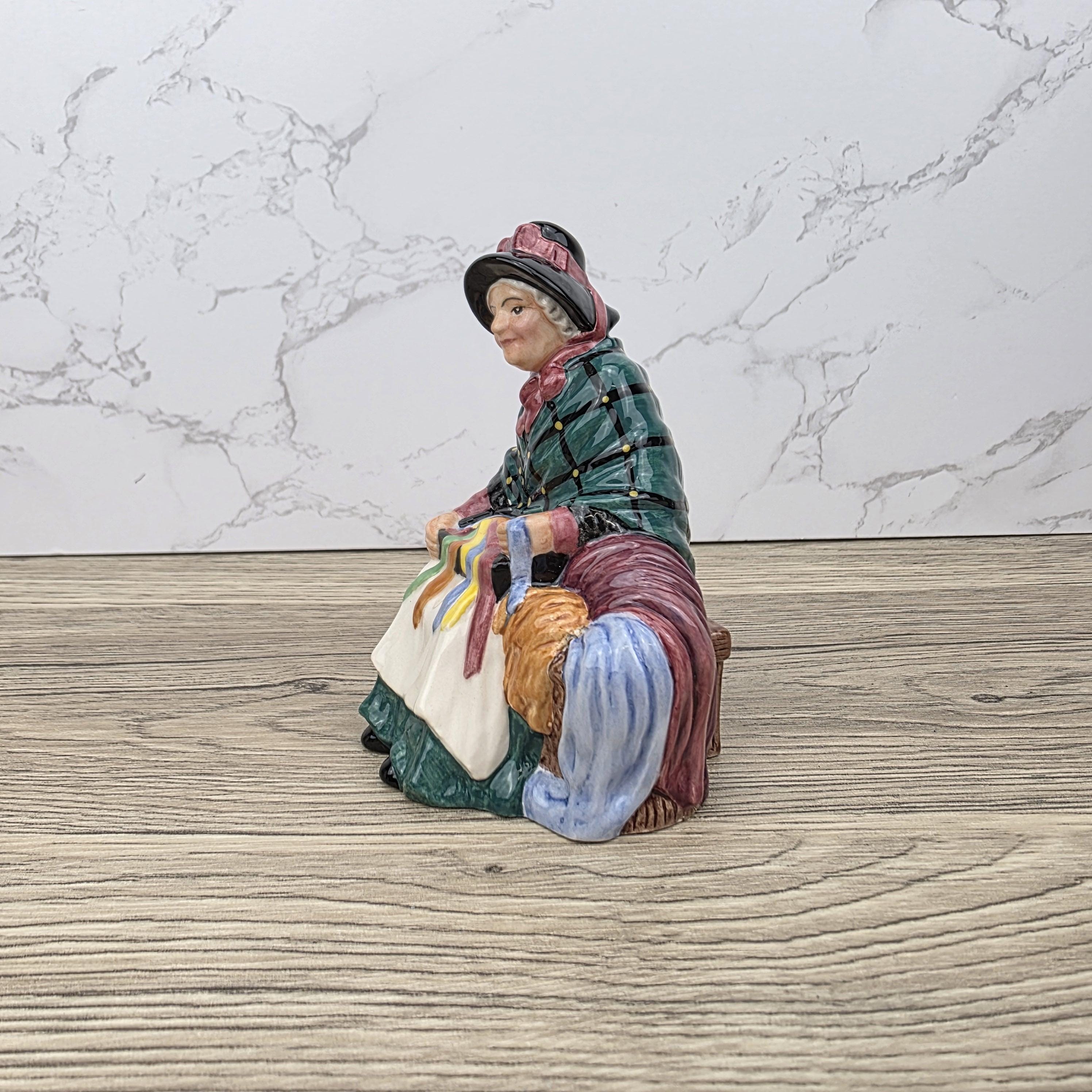Royal Doulton Silks & Ribbons Figurine HN4288 | Miniature Street Vendors 1999 | Bone China Collectible