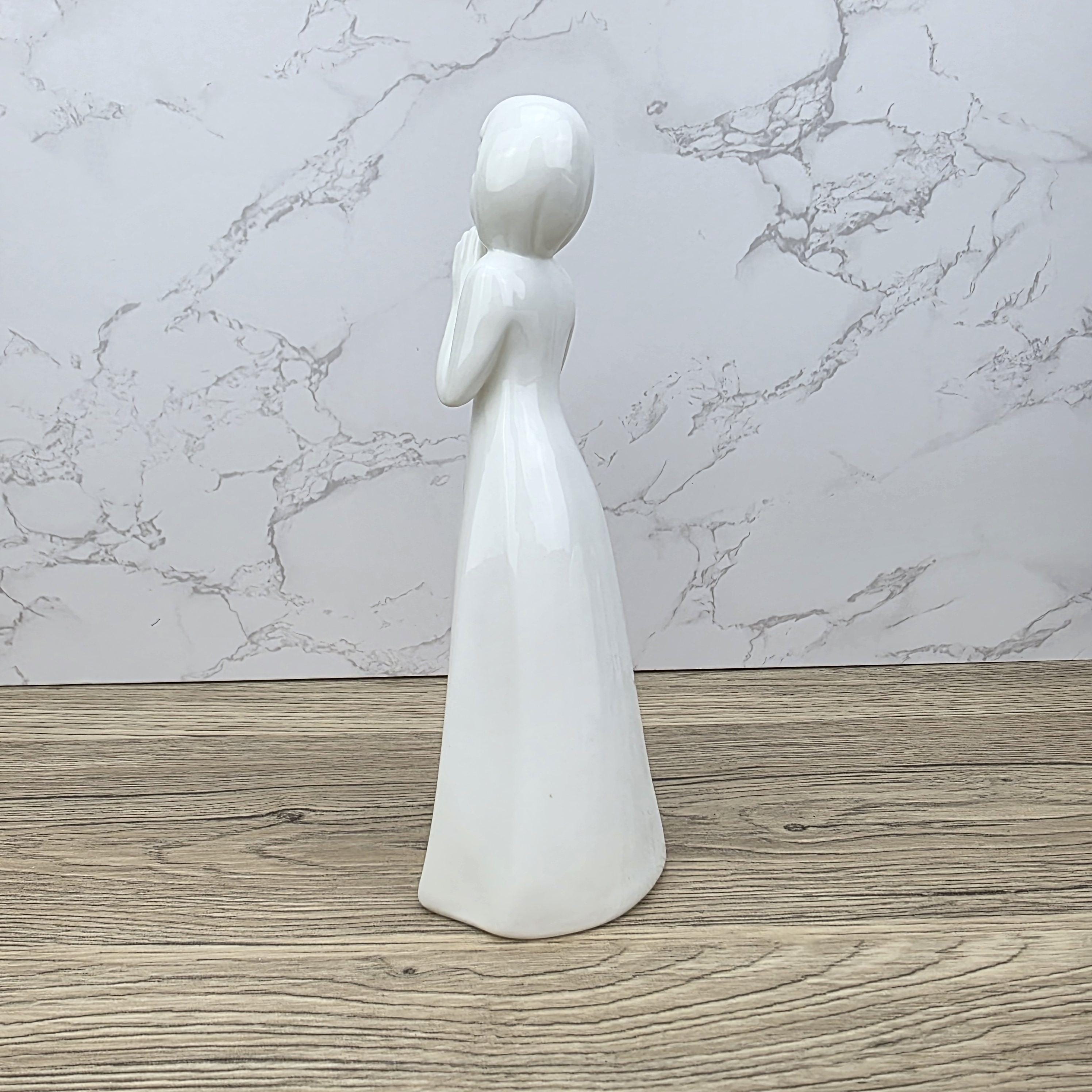 Royal Doulton Images God Bless You HN3400 White Ceramic Figurine England Vintage Collectible Minimalist
