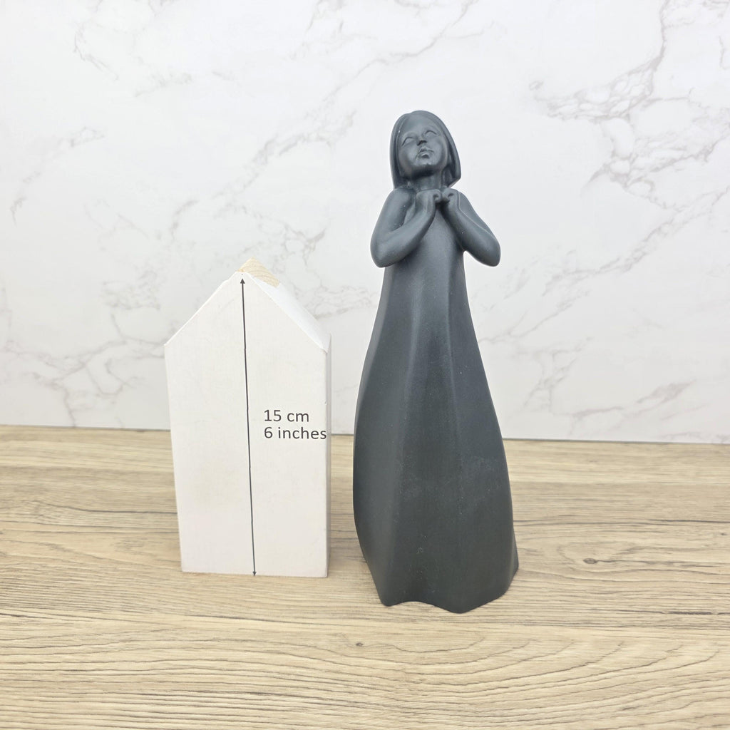 Royal Doulton “Thankful” Figure | Images Collection | Matte Black Porcelain Sculpture | Minimalist English Art Figurine