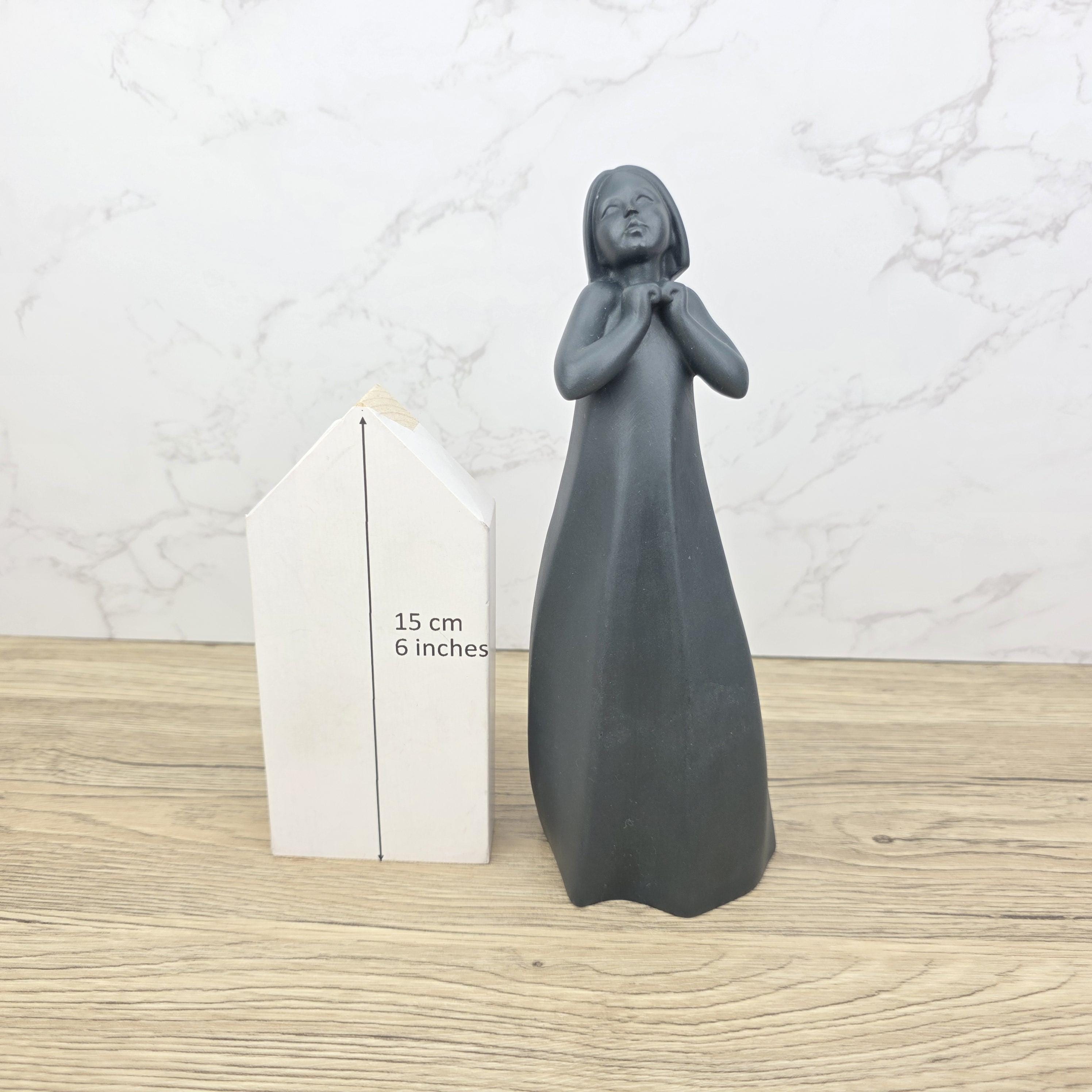 Royal Doulton “Thankful” Figure | Images Collection | Matte Black Porcelain Sculpture | Minimalist English Art Figurine