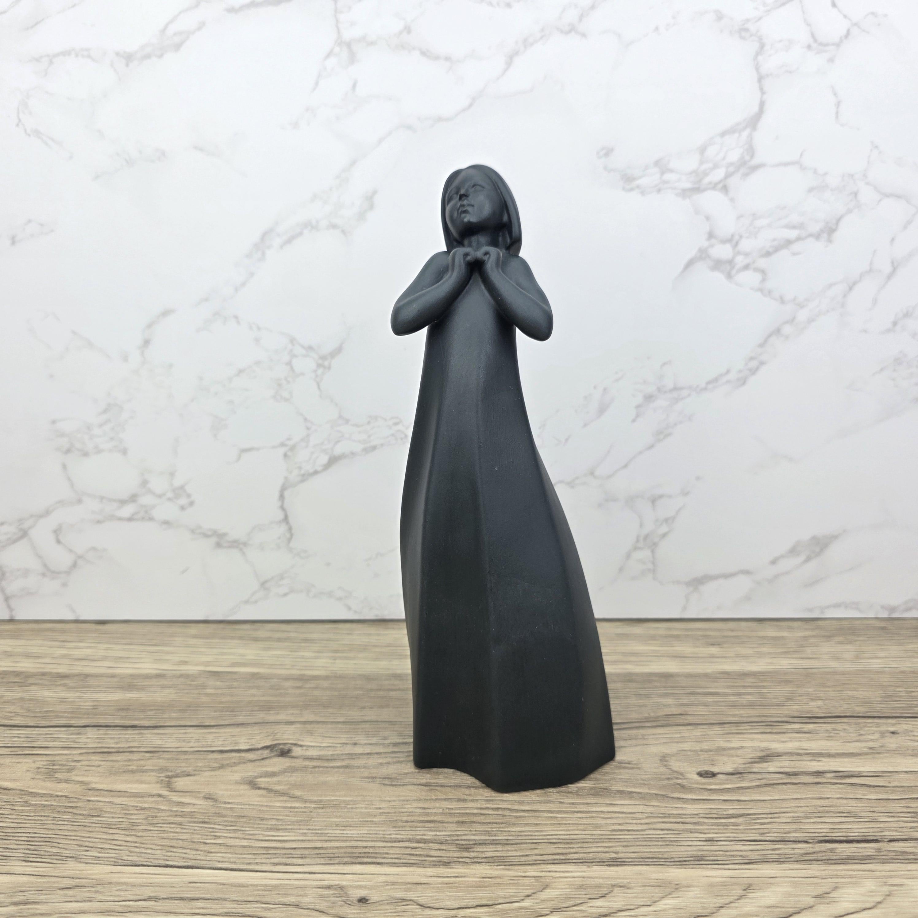 Royal Doulton “Thankful” Figure | Images Collection | Matte Black Porcelain Sculpture | Minimalist English Art Figurine