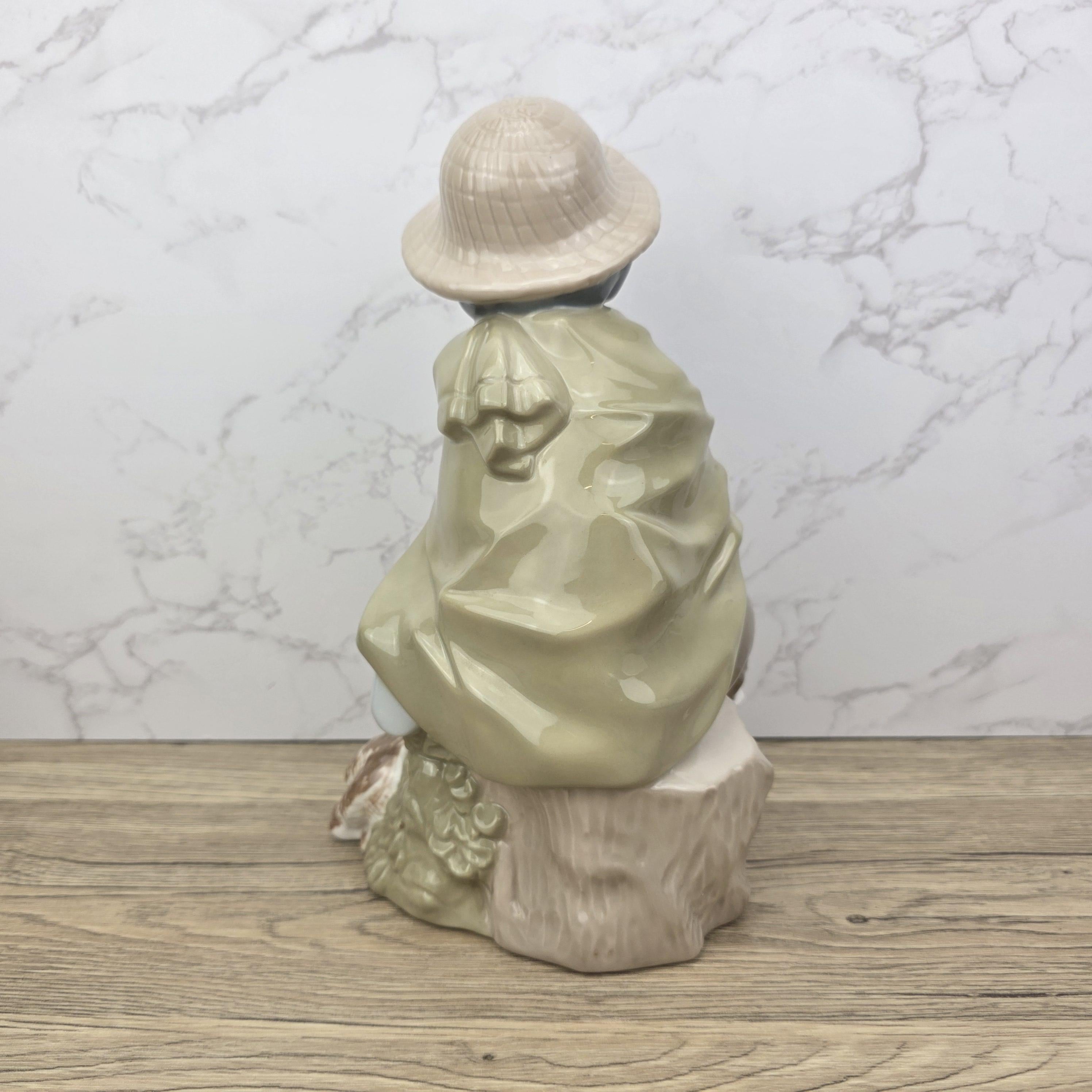 Nadal Porcelain Shepherd Boy Lamb Figurine | Handcrafted Spanish Ceramic Figure | Vintage Collectible | Pastoral Sculpture