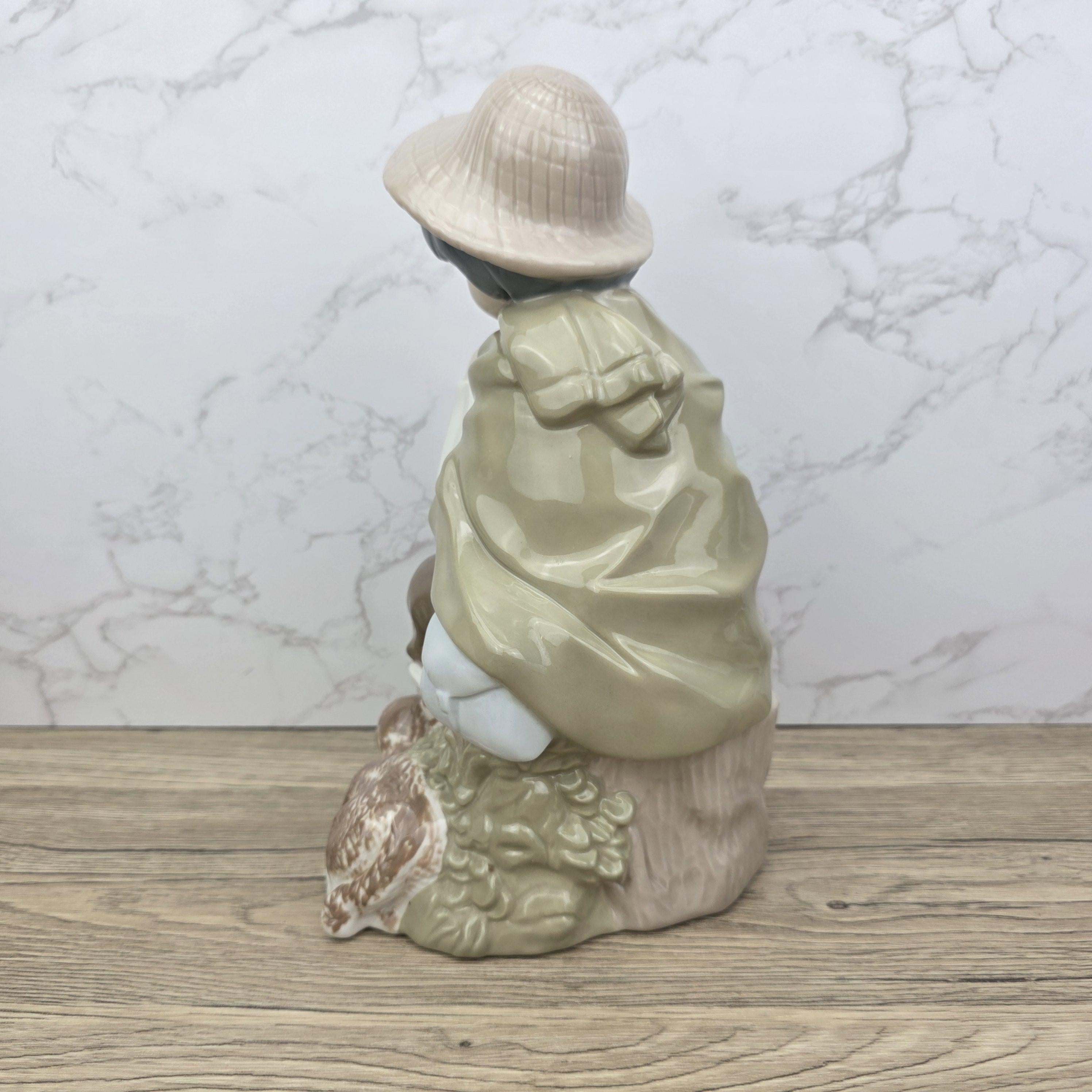 Nadal Porcelain Shepherd Boy Lamb Figurine | Handcrafted Spanish Ceramic Figure | Vintage Collectible | Pastoral Sculpture