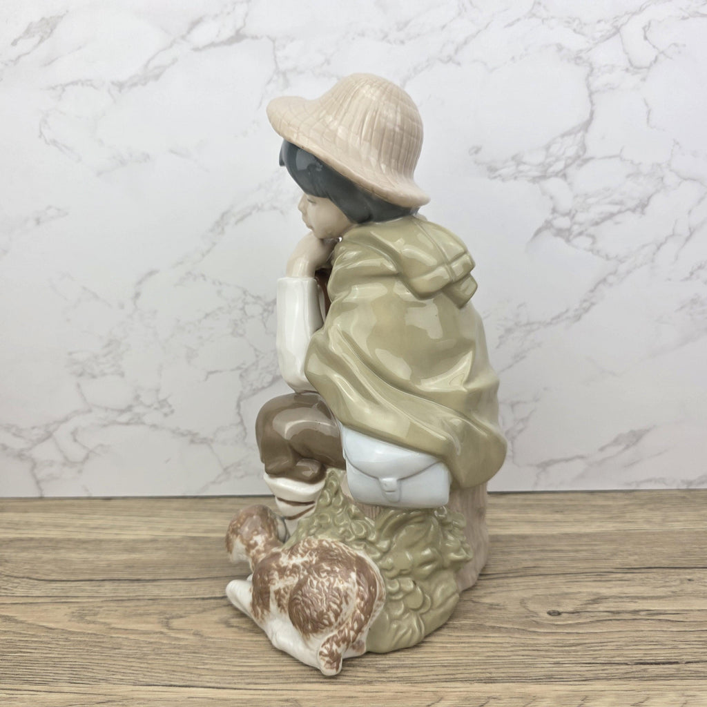 Nadal Porcelain Shepherd Boy Lamb Figurine | Handcrafted Spanish Ceramic Figure | Vintage Collectible | Pastoral Sculpture