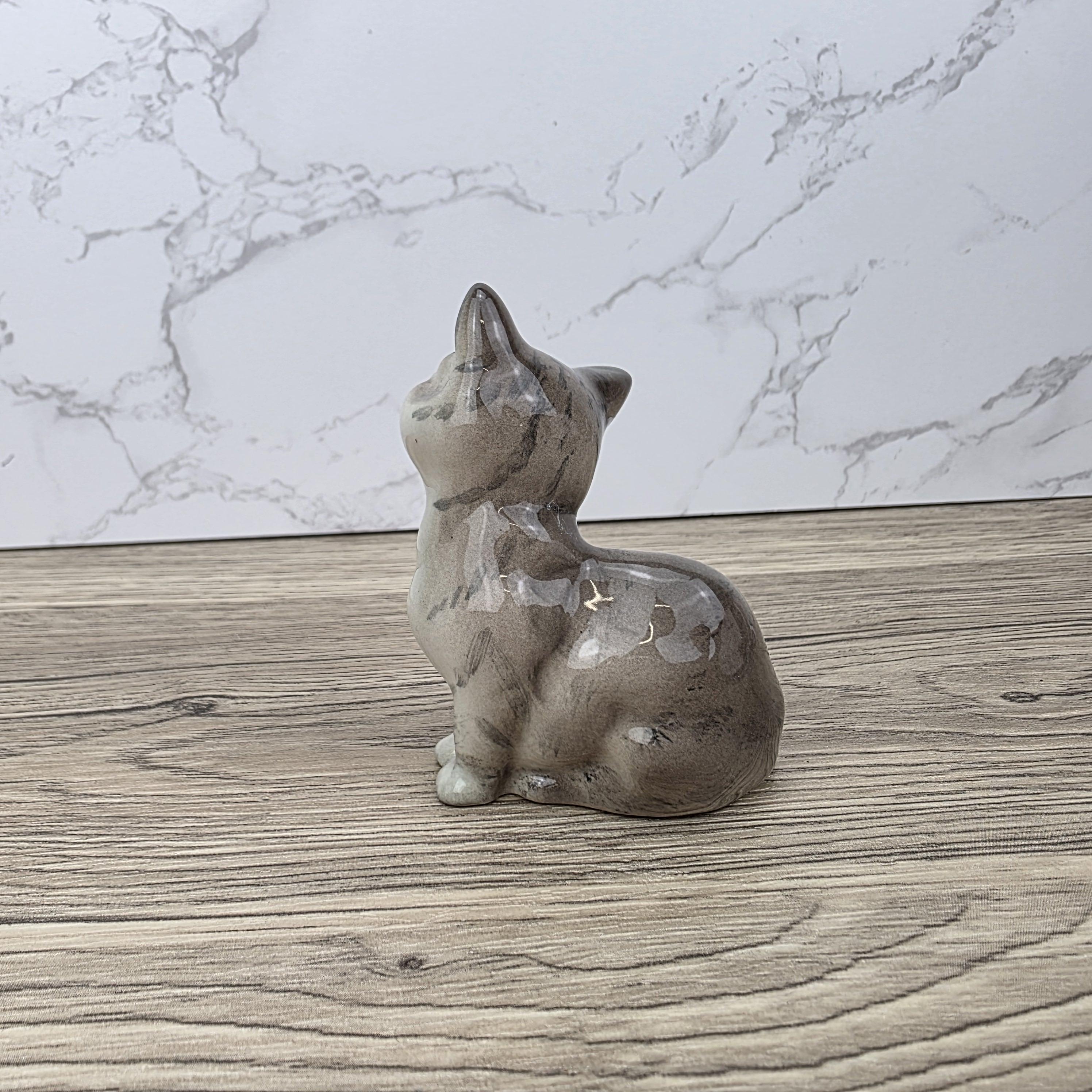 Royal Doulton Tabby Cat Figurine | HN2544 Grey Striped Cat | Vintage English Bone China Collectible