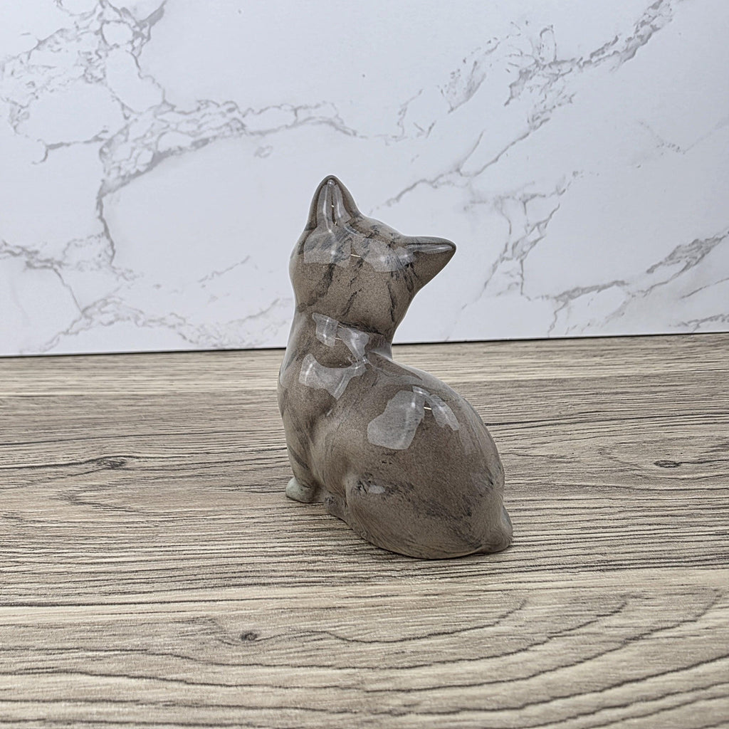 Royal Doulton Tabby Cat Figurine | HN2544 Grey Striped Cat | Vintage English Bone China Collectible