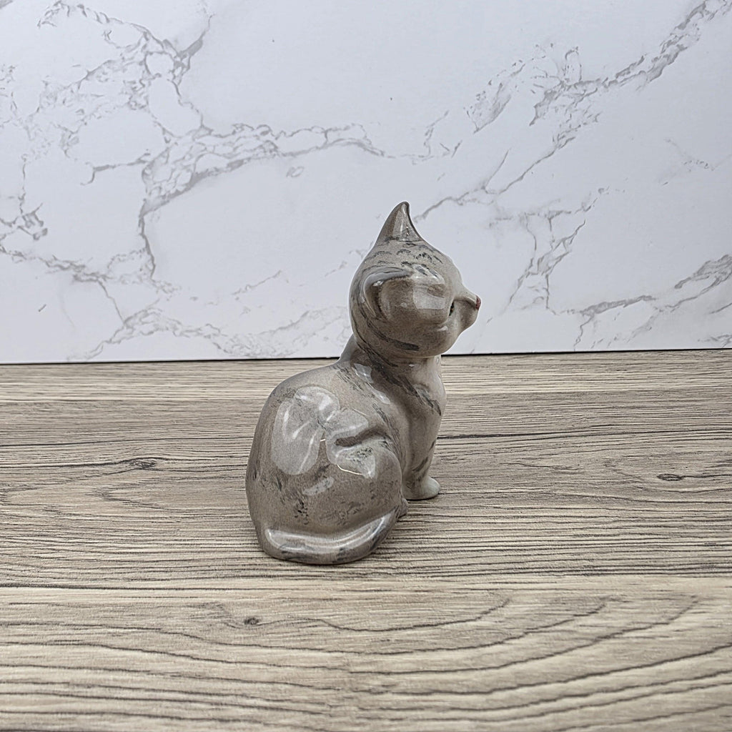 Royal Doulton Tabby Cat Figurine | HN2544 Grey Striped Cat | Vintage English Bone China Collectible