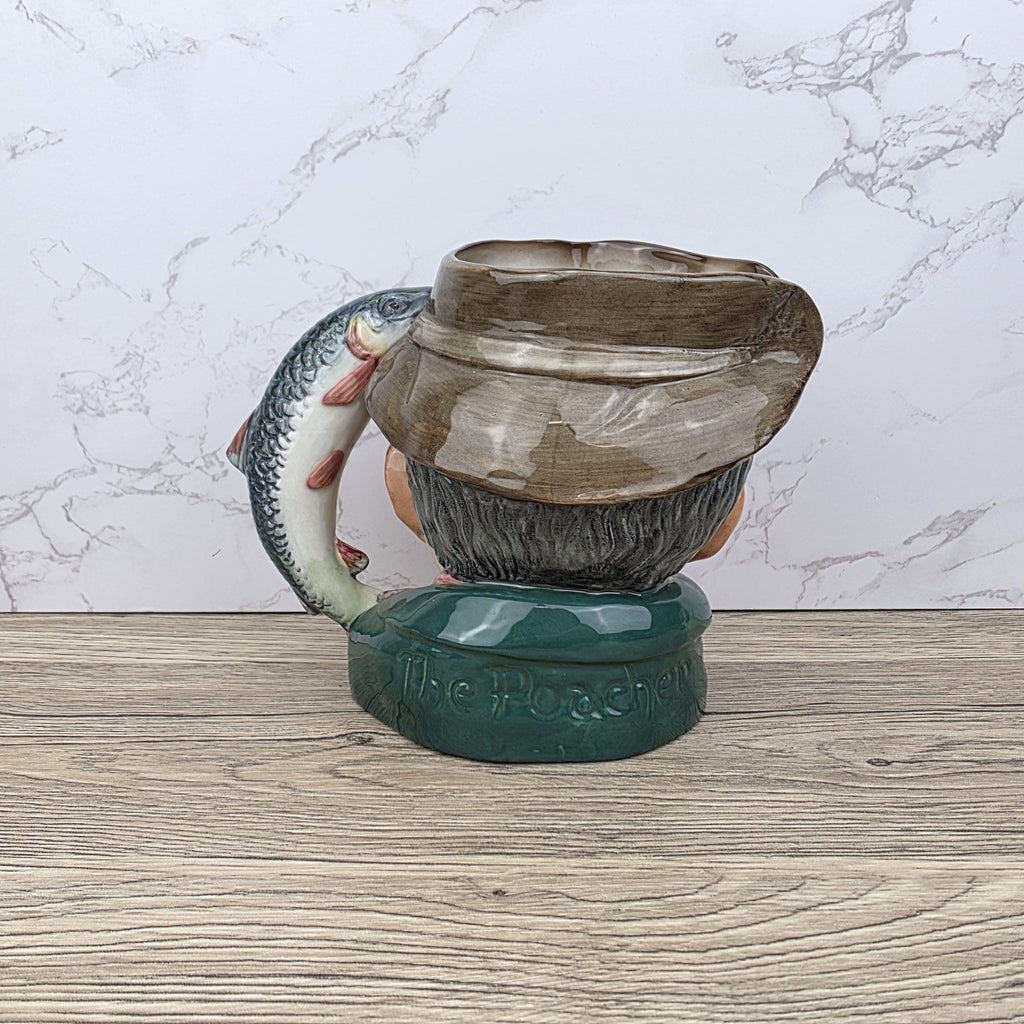 Royal Doulton The Poacher D6163 Large Character Jug 1950s English Ceramic Toby Mug