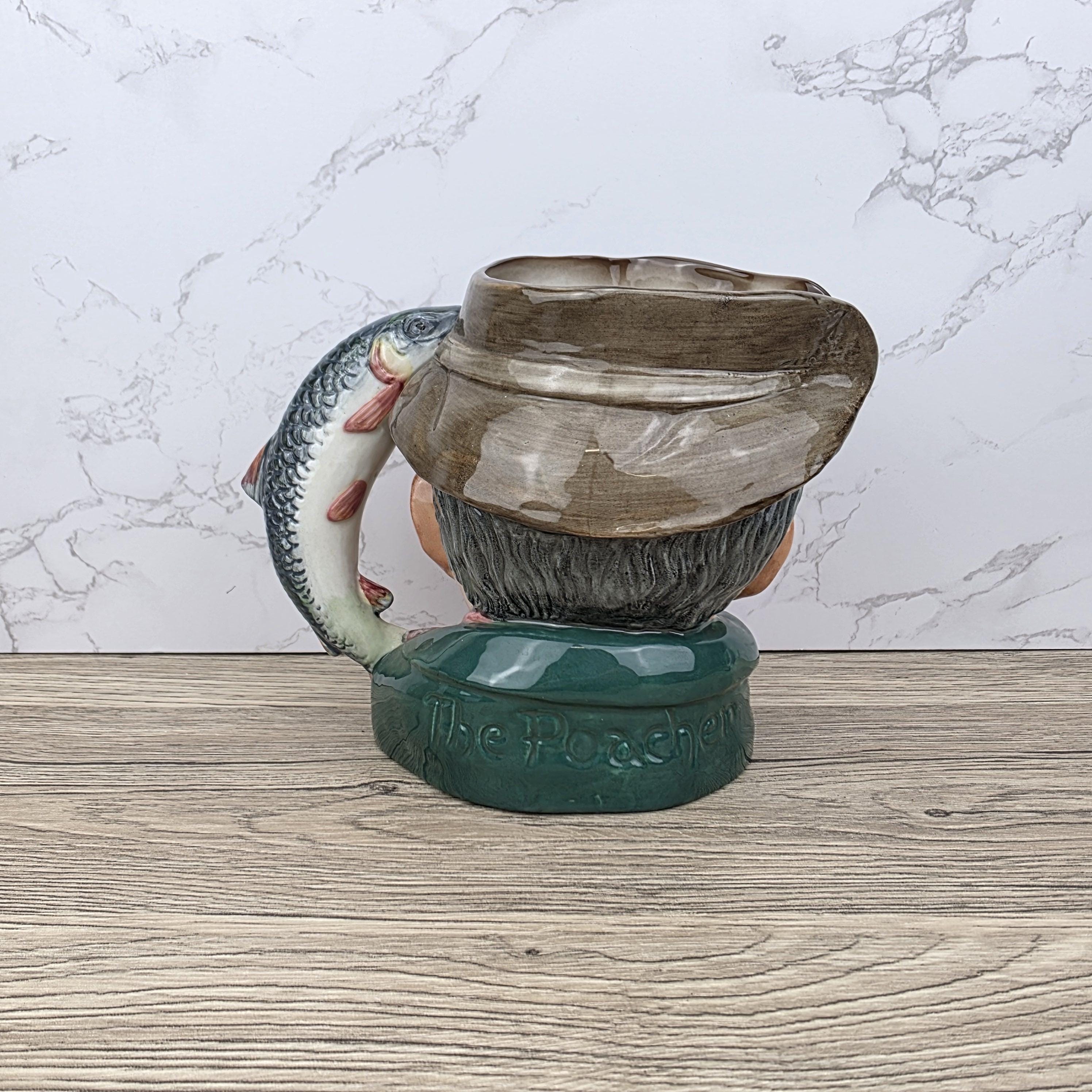 Royal Doulton The Poacher D6163 Large Character Jug 1950s English Ceramic Toby Mug