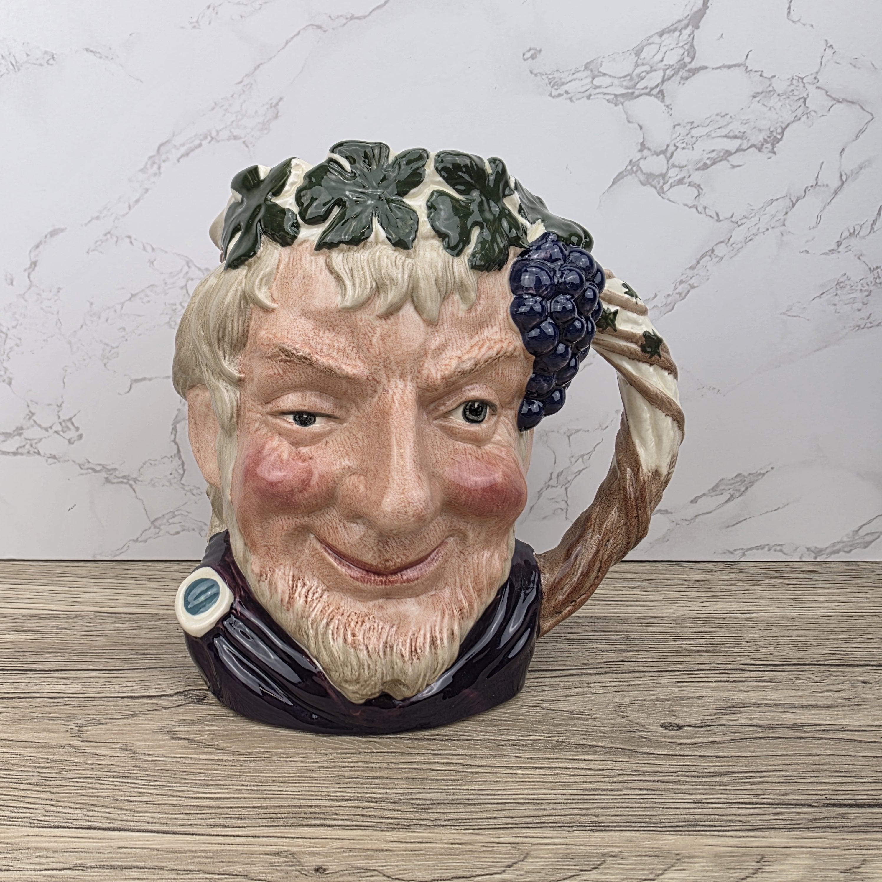Bacchus Large Character Jug English Toby Mug Wine Theme Vintage Ceramic Royal Doulton