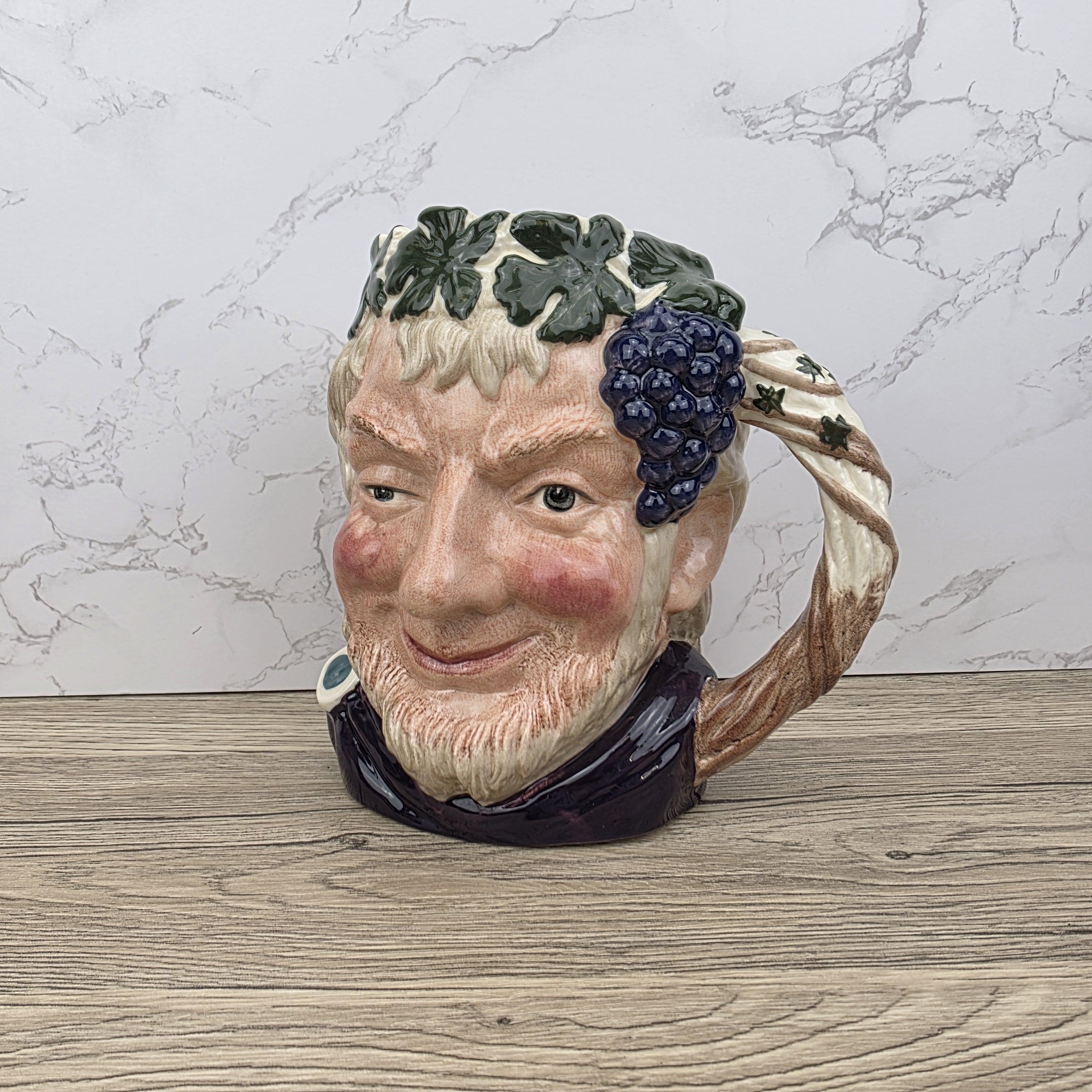 Bacchus Large Character Jug English Toby Mug Wine Theme Vintage Ceramic Royal Doulton