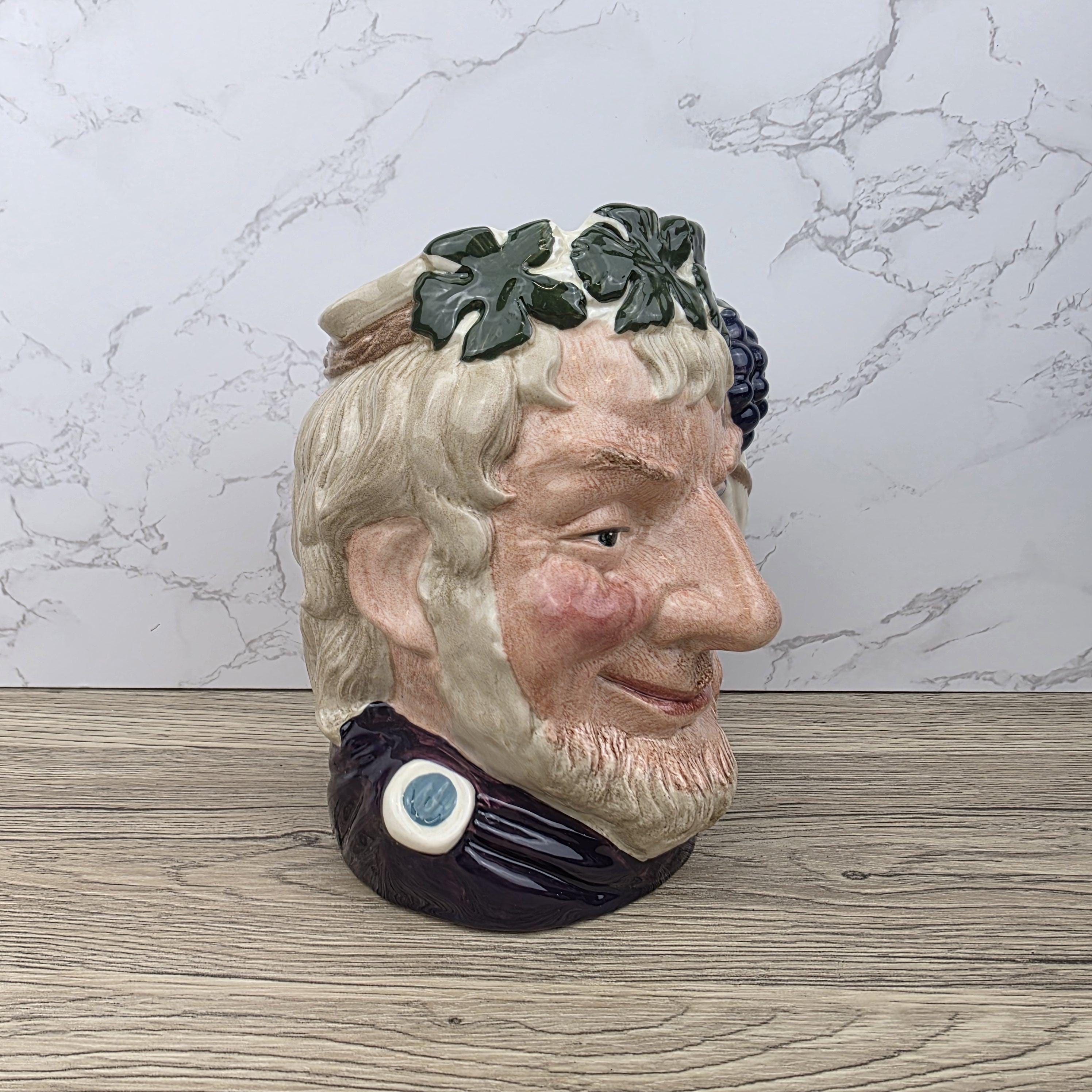 Bacchus Large Character Jug English Toby Mug Wine Theme Vintage Ceramic Royal Doulton
