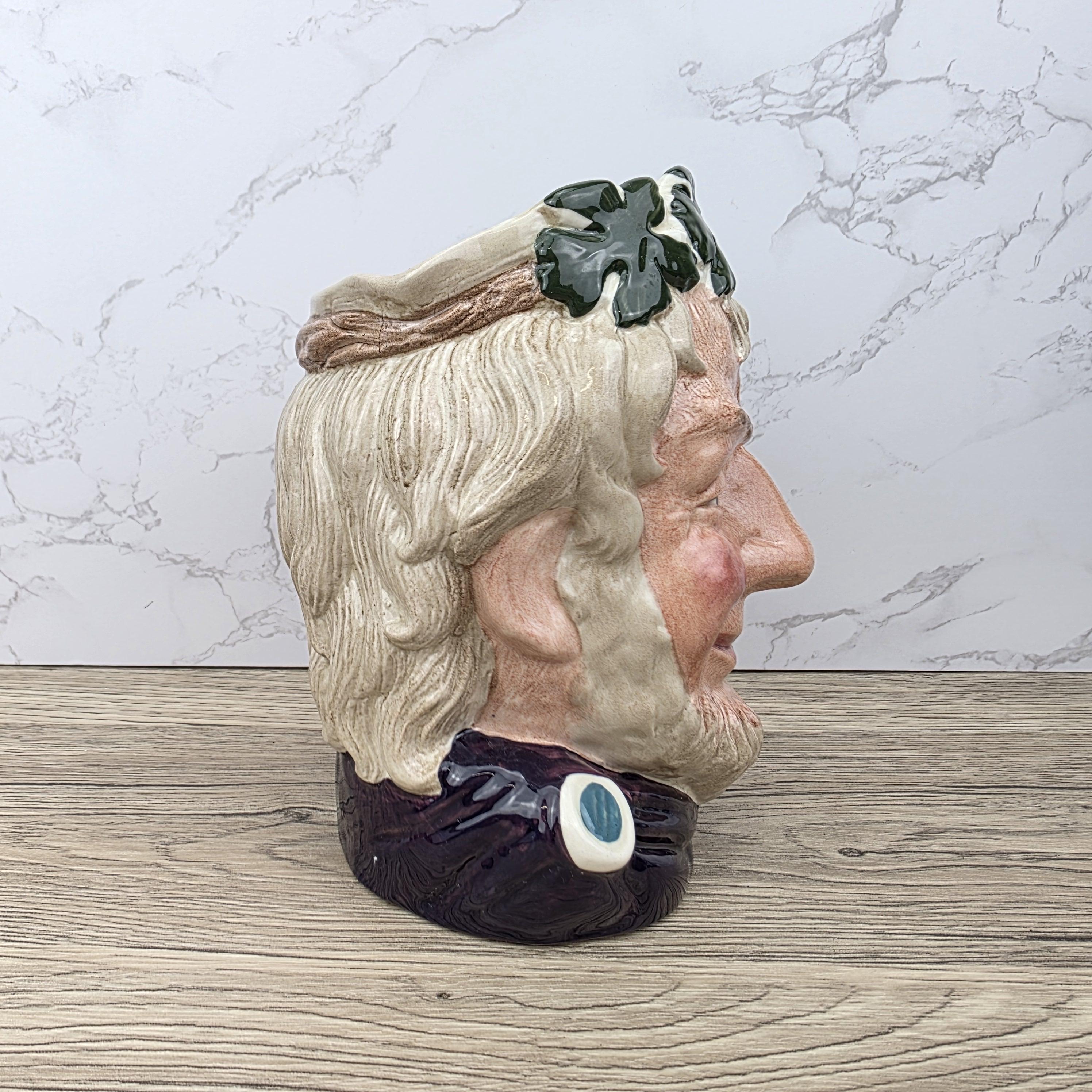 Bacchus Large Character Jug English Toby Mug Wine Theme Vintage Ceramic Royal Doulton