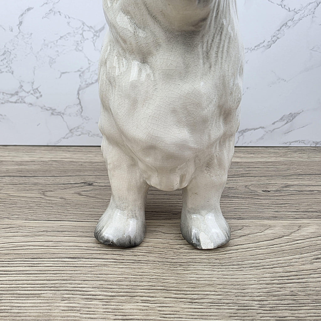 Melbaware Old English Sheepdog Porcelain Figurine Large Vintage Black White Dog Statue Beswick England