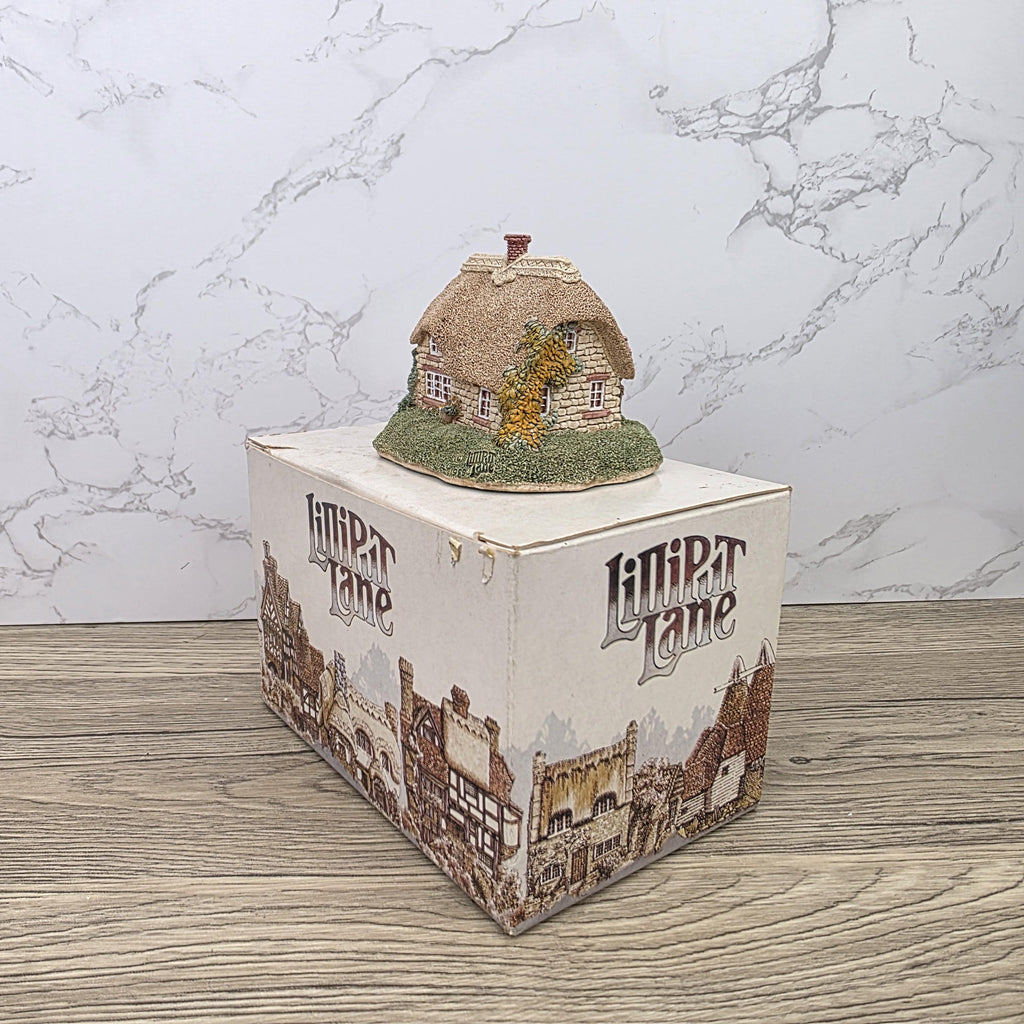 Vintage 1990 Lavender Cottage Lilliput Lane Collectors Club Special Piece In Original Box Decorative