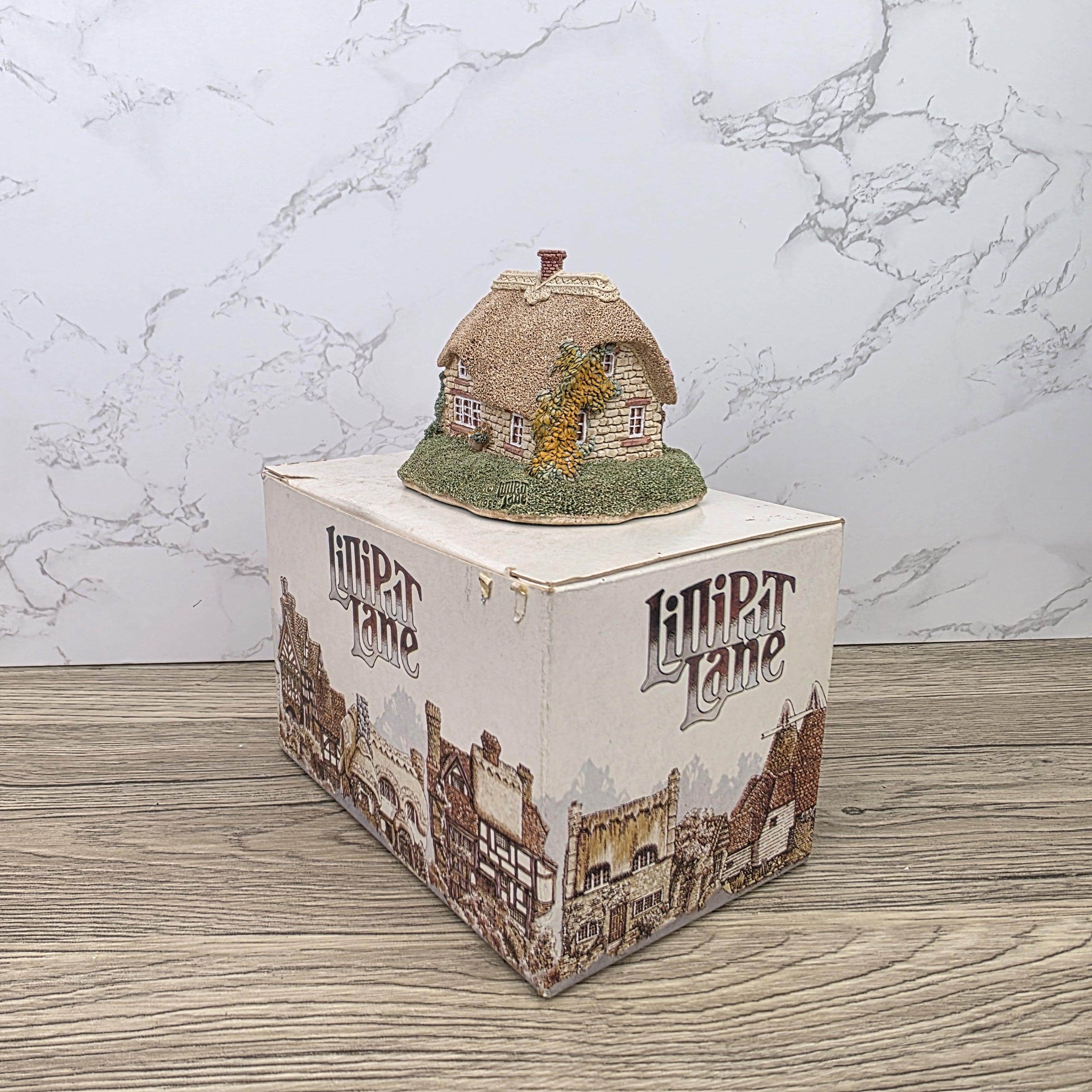 Vintage 1990 Lavender Cottage Lilliput Lane Collectors Club Special Piece In Original Box Decorative