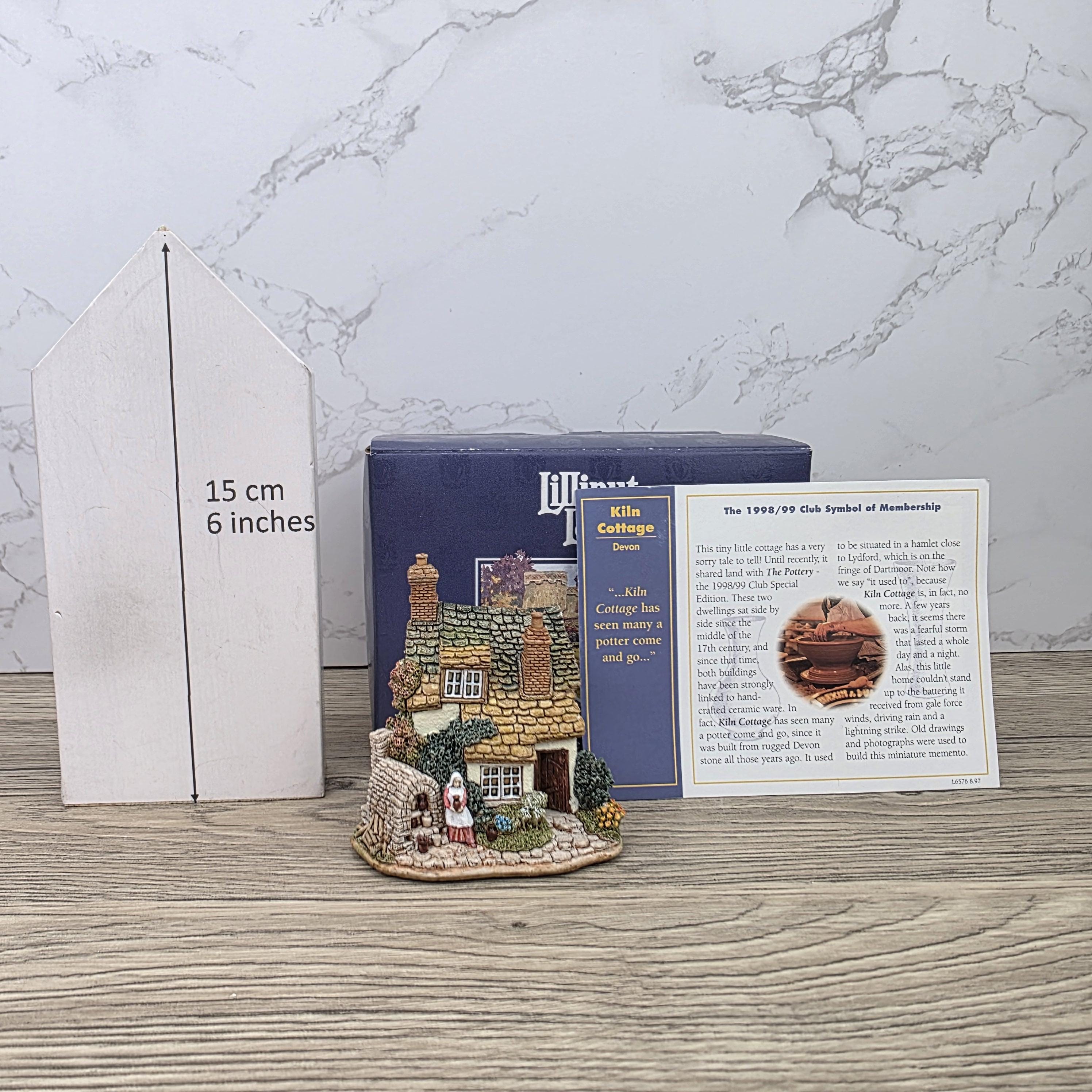 Vintage 1998 Lilliput Lane Kiln Cottage LN2124 Collectors Club Figurine With COA In Box