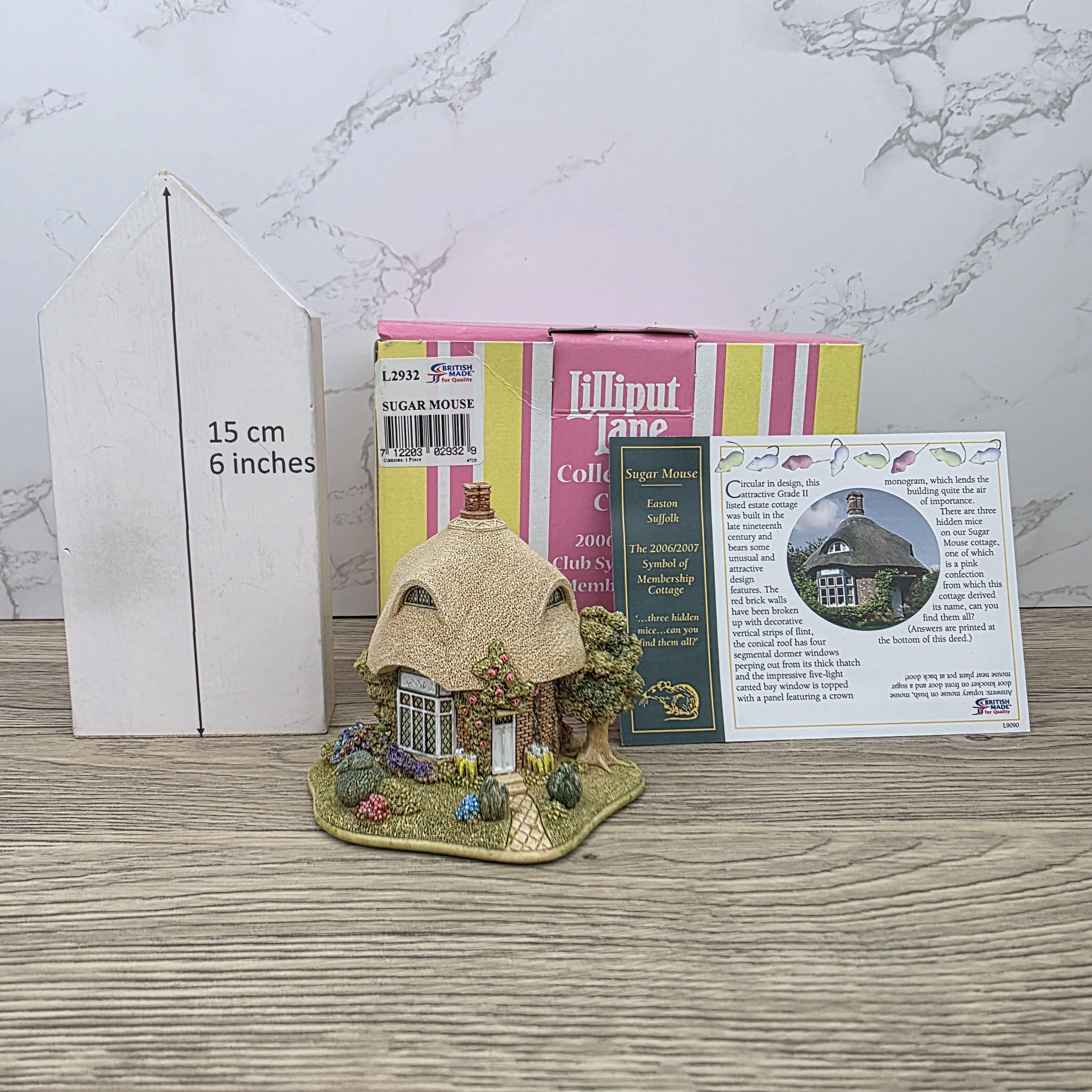 Vintage Lilliput Lane Sugar Mouse L2932 Collectors Club Cottage 2006 2007 Membership Figurine