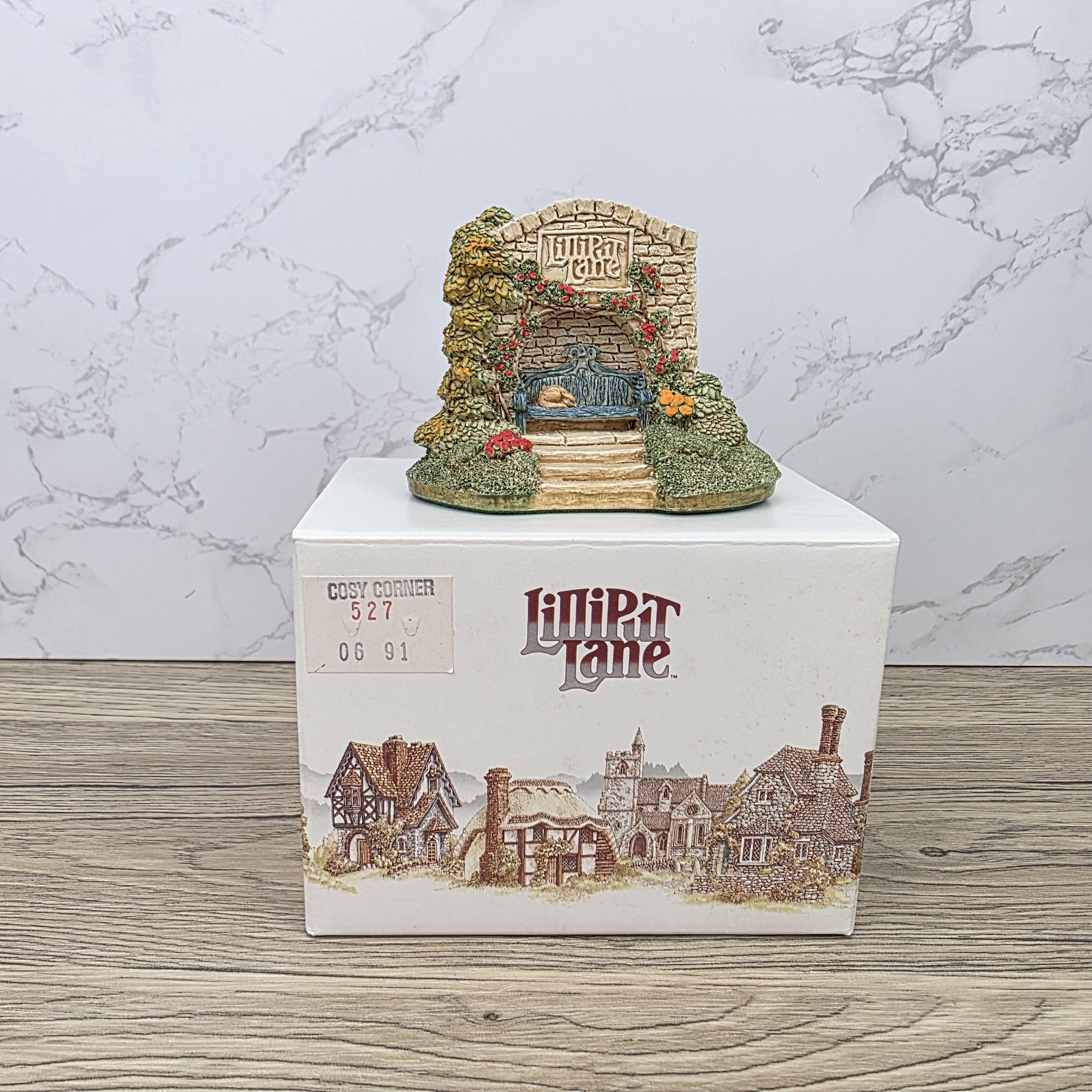 Lilliput Lane Cosy Corner 1990 Collectors Club Figurine | Handcrafted English Resin Garden Scene