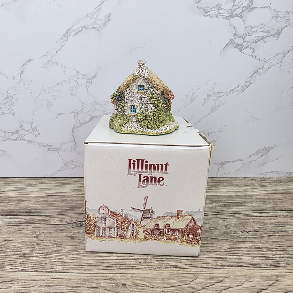 Lilliput Lane Puddlebrook 1991 Collectors Club Cottage | Handcrafted English Resin Thatched House Figurine