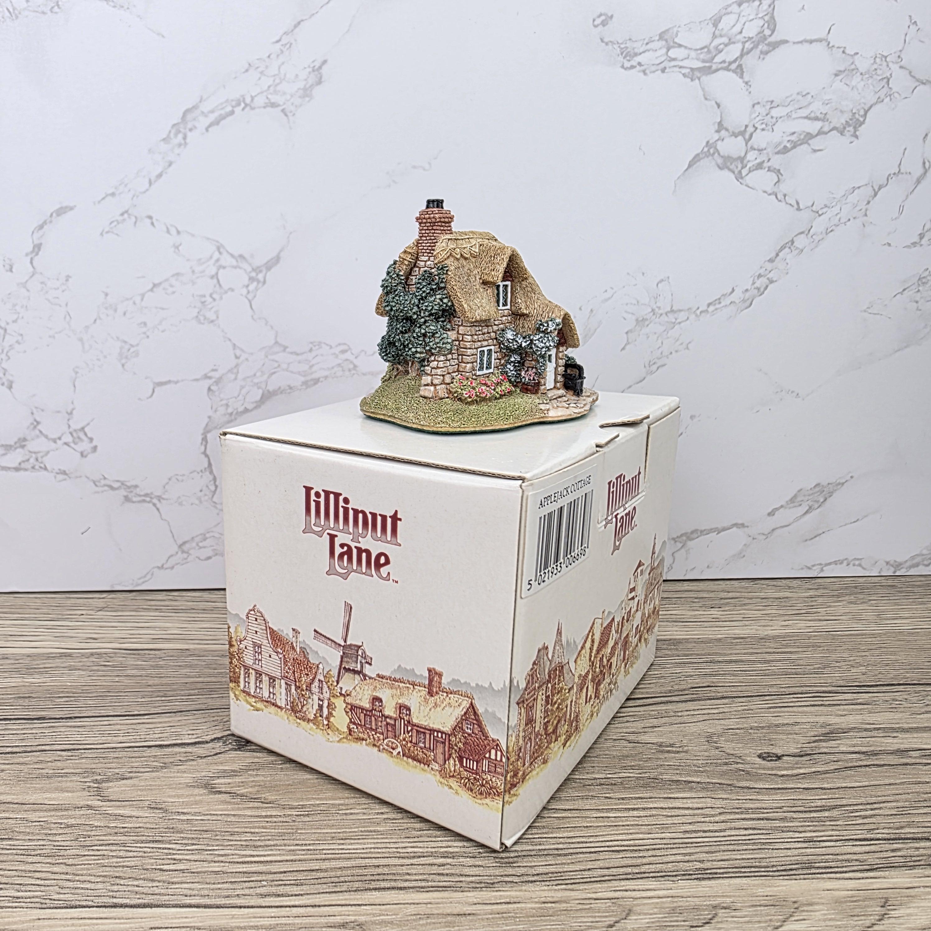 Lilliput Lane Applejack Cottage 1994 Figurine | Handcrafted English Resin Thatched House Miniature