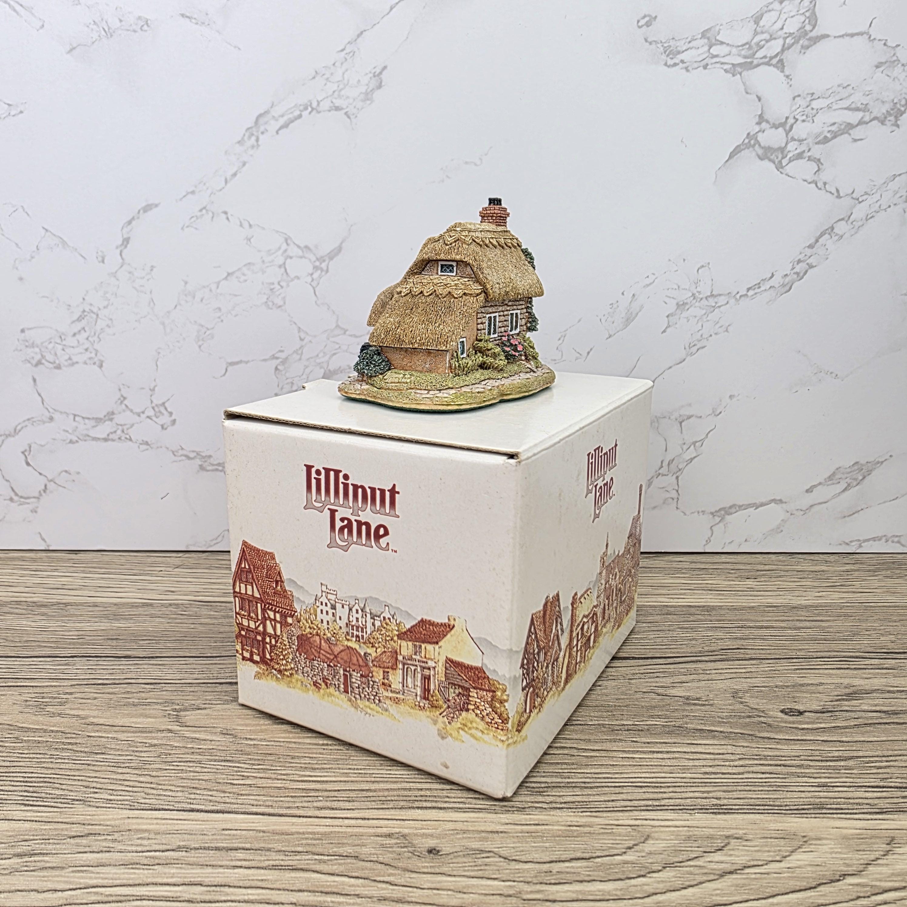 Lilliput Lane Applejack Cottage 1994 Figurine | Handcrafted English Resin Thatched House Miniature