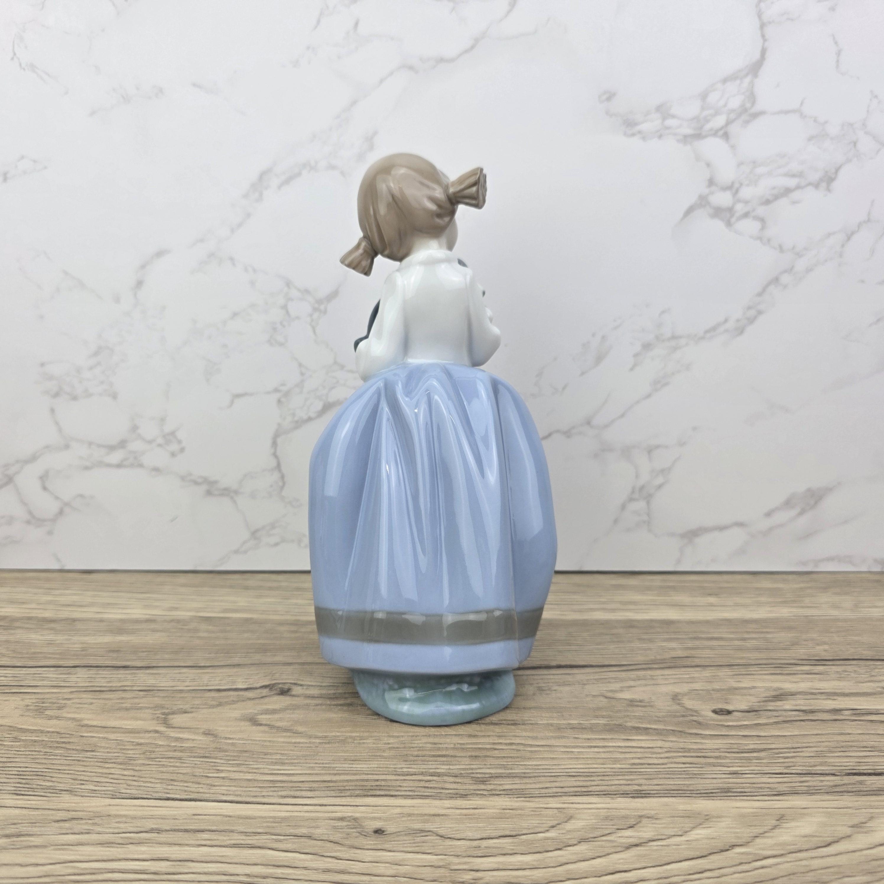 Nao by Lladro Girl with Puppy Figurine, Spanish Porcelain Collectible
