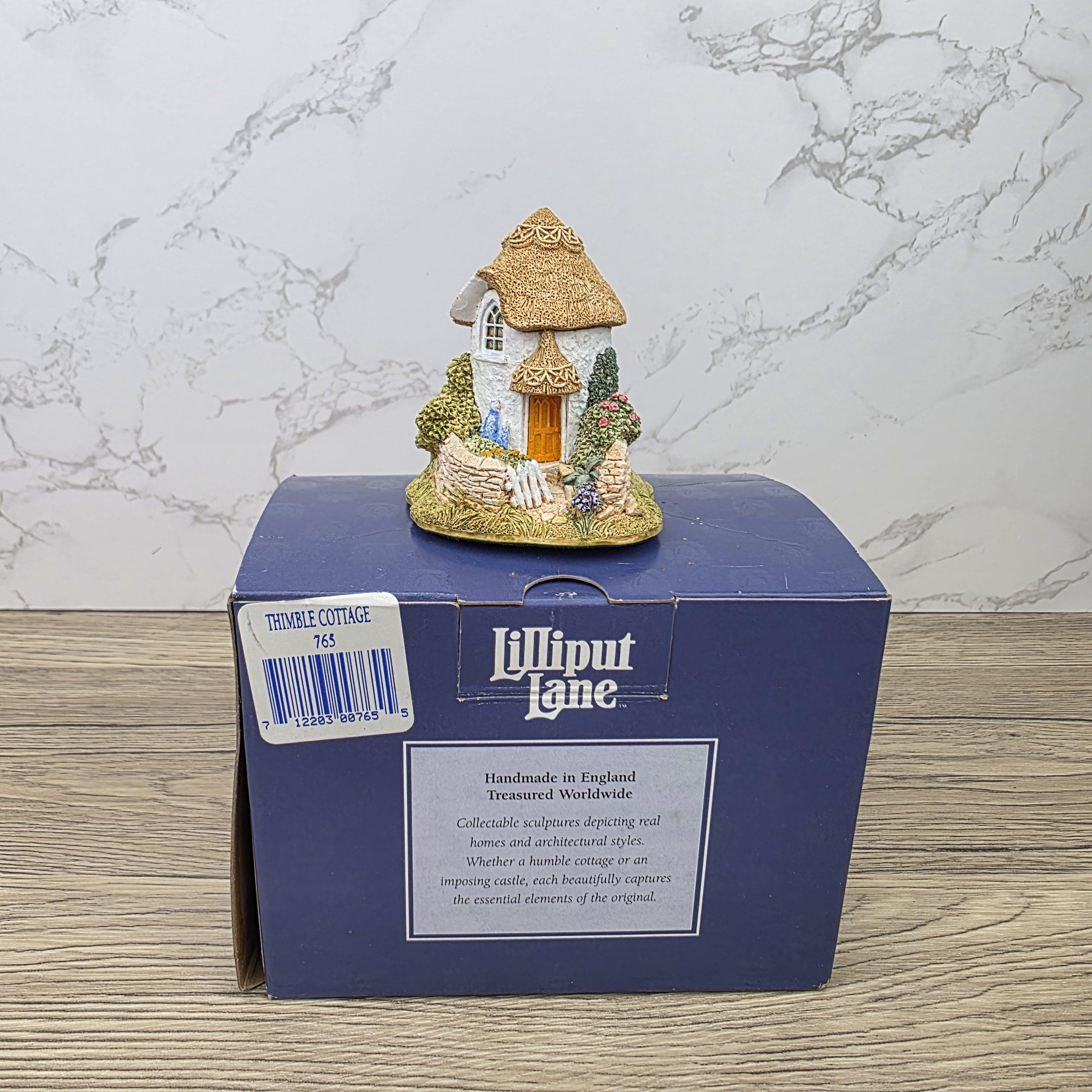 Vintage Lilliput Lane Thimble Cottage 1995 Collectors Cottage Figurine With Box and Deeds