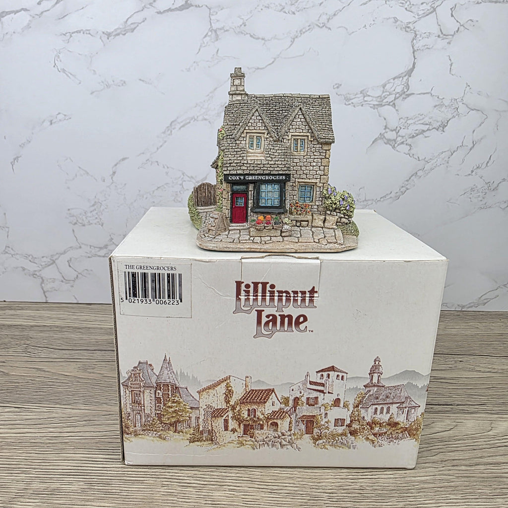 Vintage Lilliput Lane The Greengrocers 1991 Collectible Village Shops Cottage Figurine With Original Box and Deeds