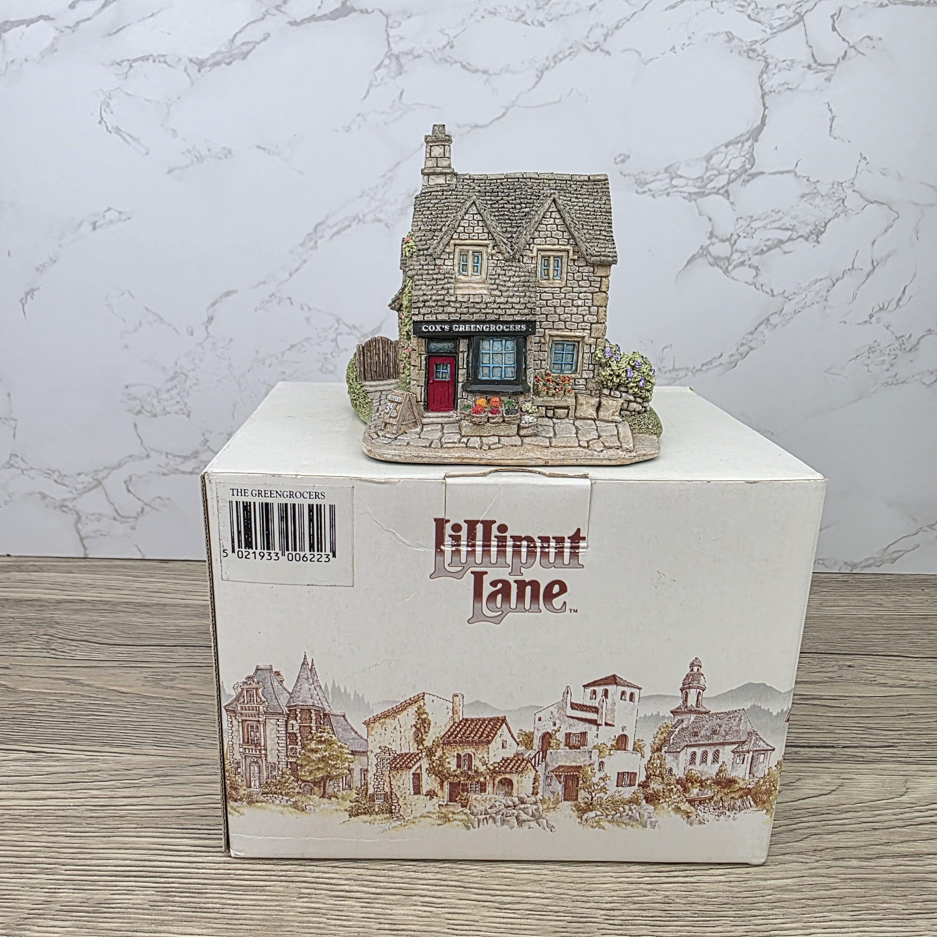 Vintage Lilliput Lane The Greengrocers 1991 Collectible Village Shops Cottage Figurine With Original Box and Deeds