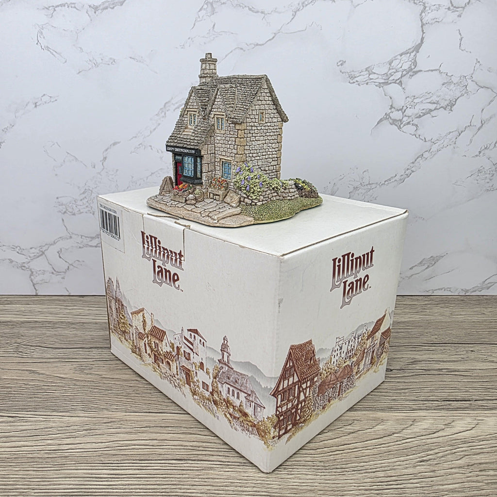 Vintage Lilliput Lane The Greengrocers 1991 Collectible Village Shops Cottage Figurine With Original Box and Deeds