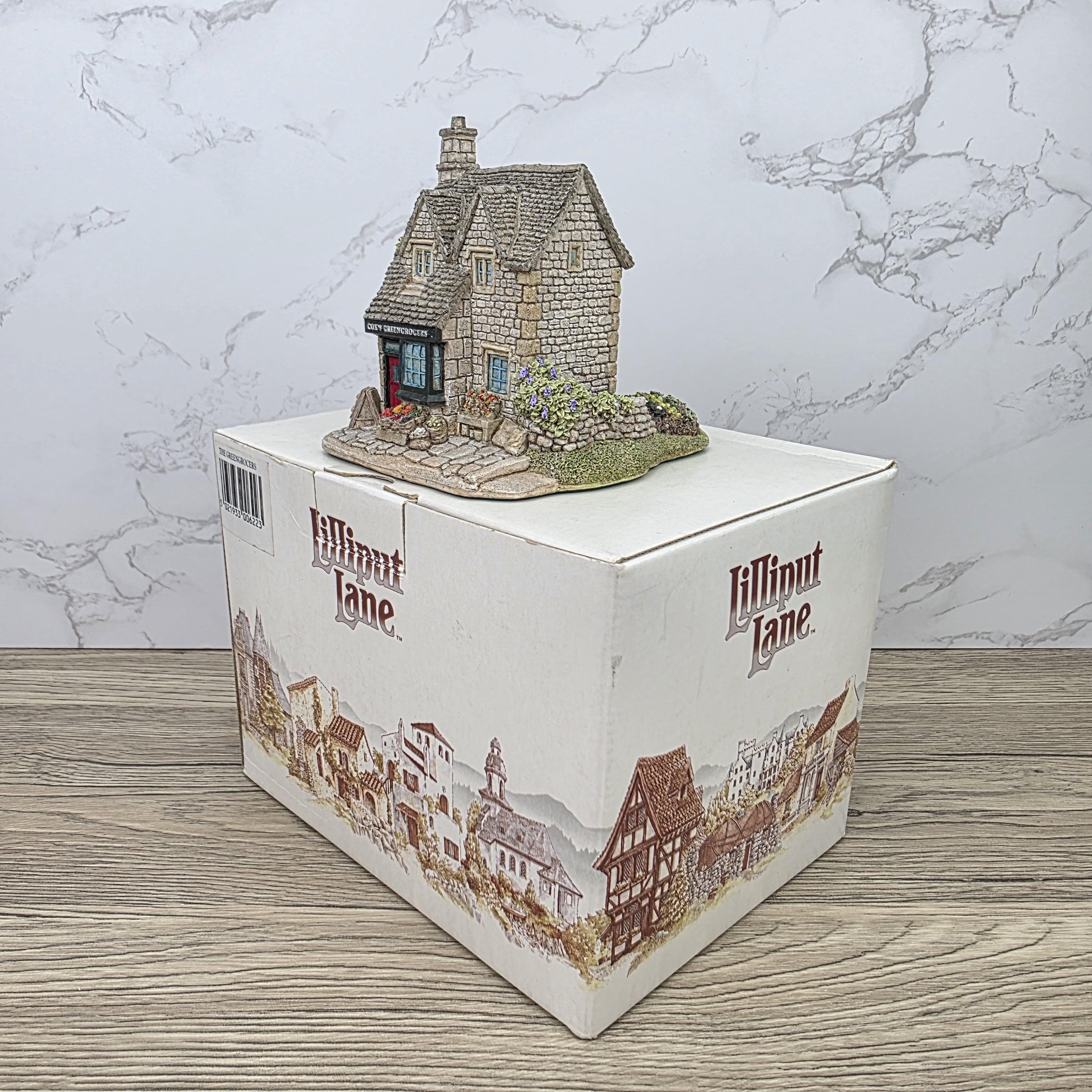 Vintage Lilliput Lane The Greengrocers 1991 Collectible Village Shops Cottage Figurine With Original Box and Deeds