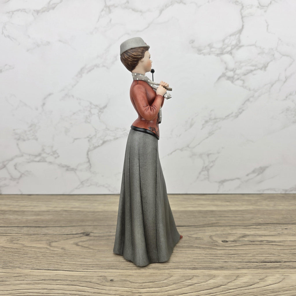 Capodimonte Italian Fine Porcelain Lady Figurine with Parasol Vintage Style Sculpture Made in Italy