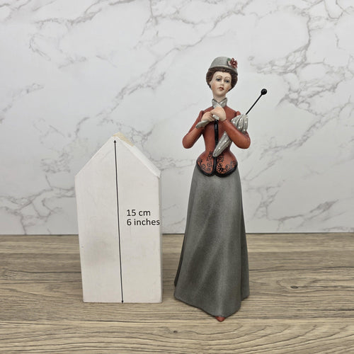 Capodimonte Italian Fine Porcelain Lady Figurine with Parasol Vintage Style Sculpture Made in Italy